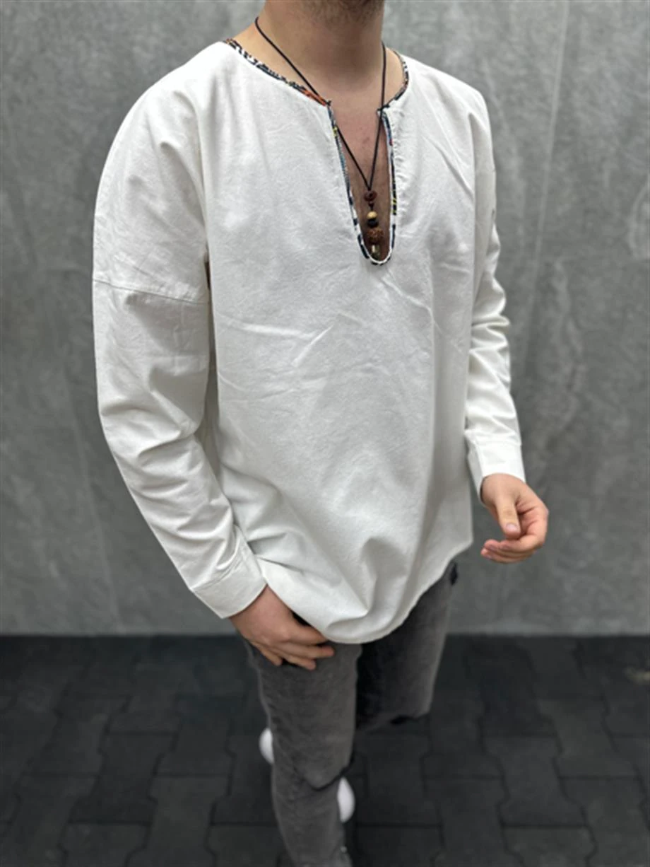 Erkek U Yaka Oversize Tshirt