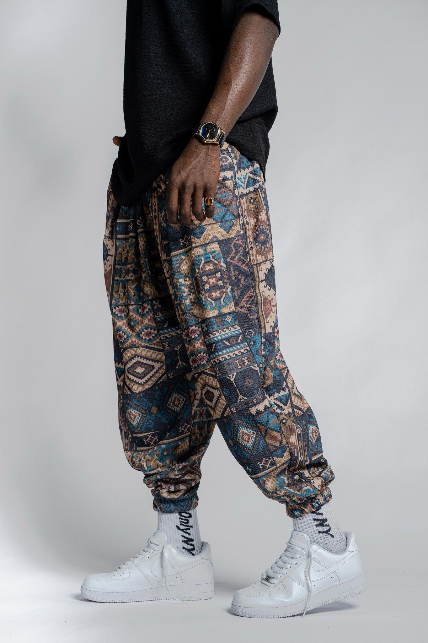 Pileli Desenli Şalvar