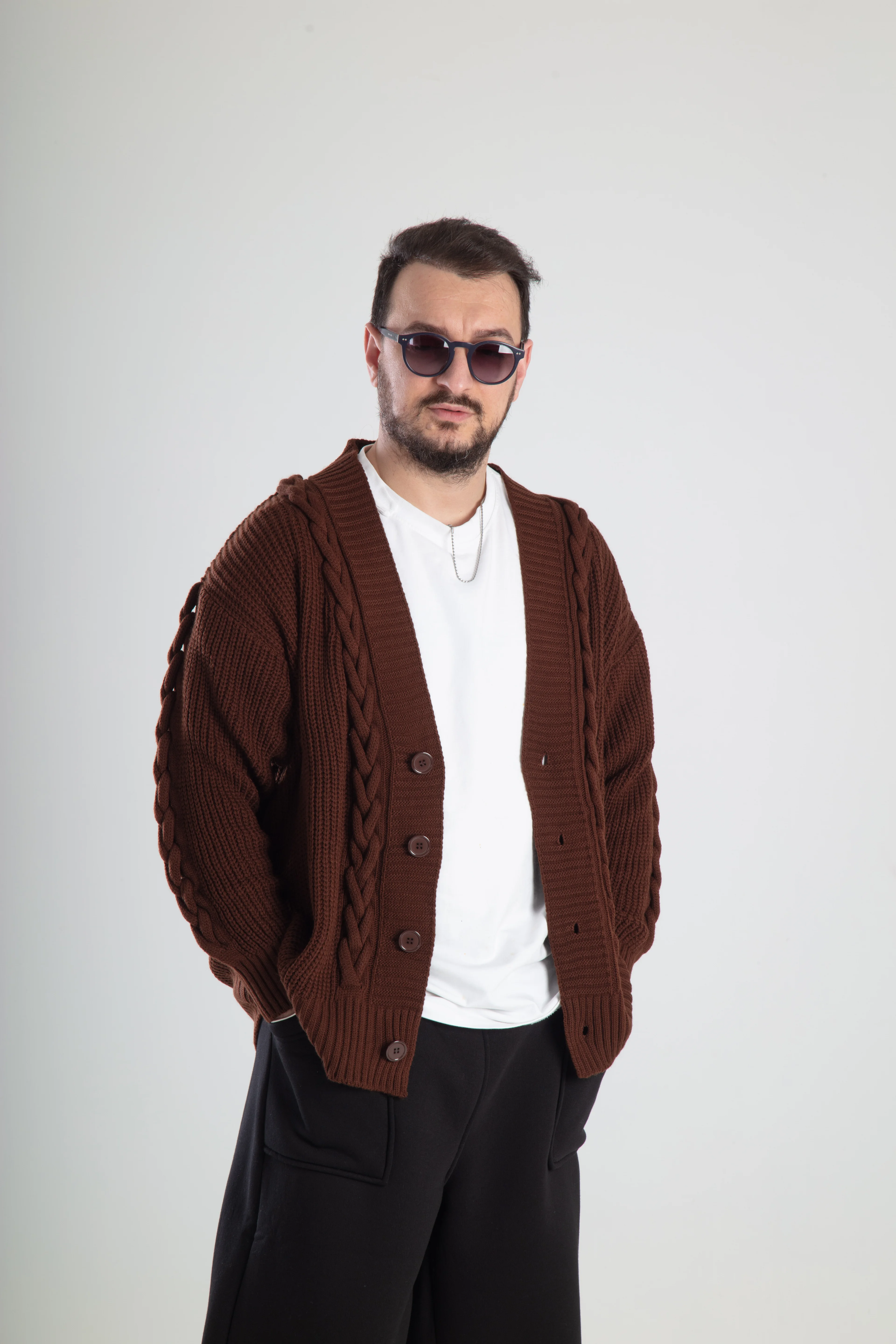 Premium Örgülü Triko Hırka