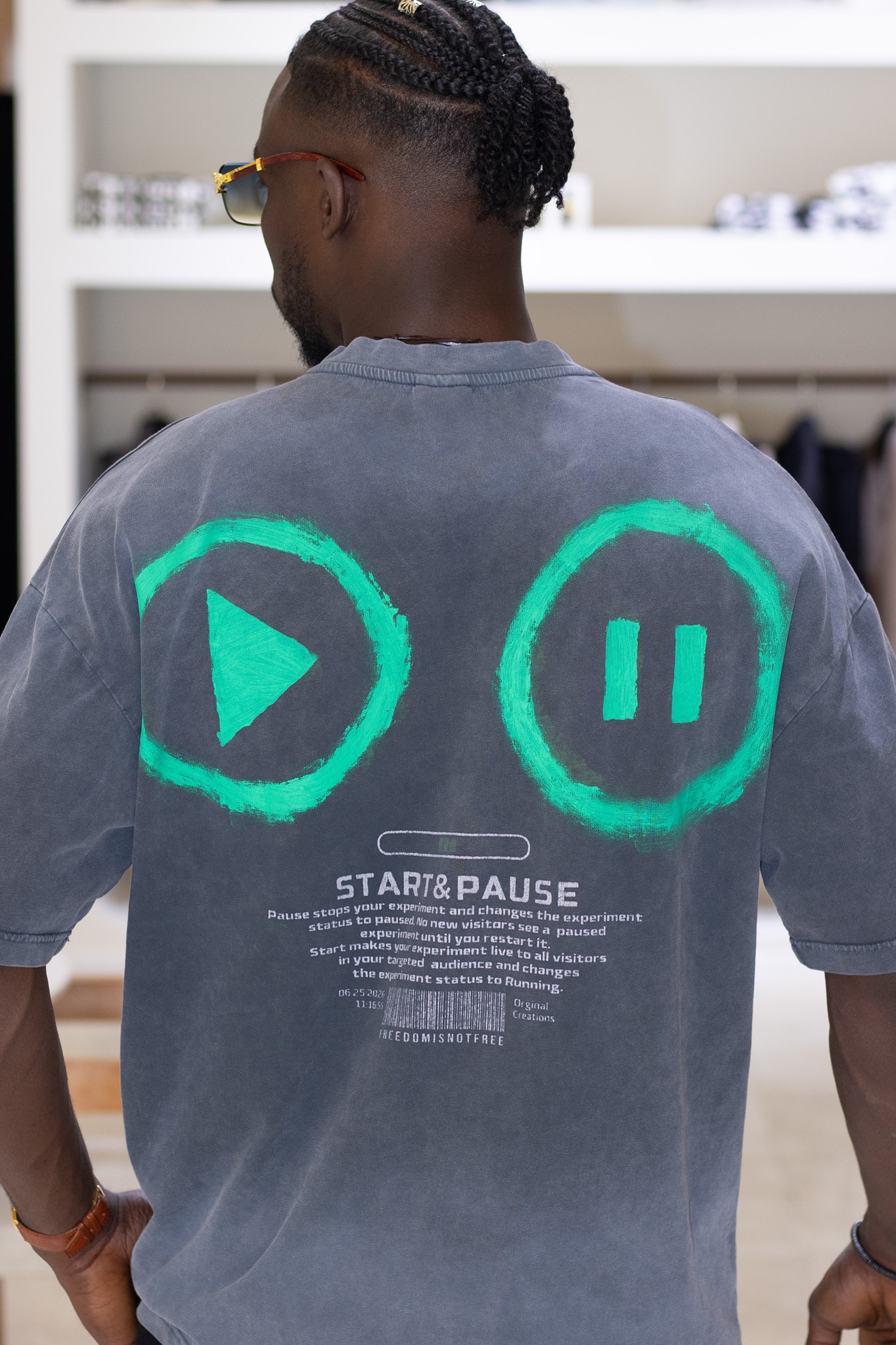 Play Baskılı Oversize T-Shirt