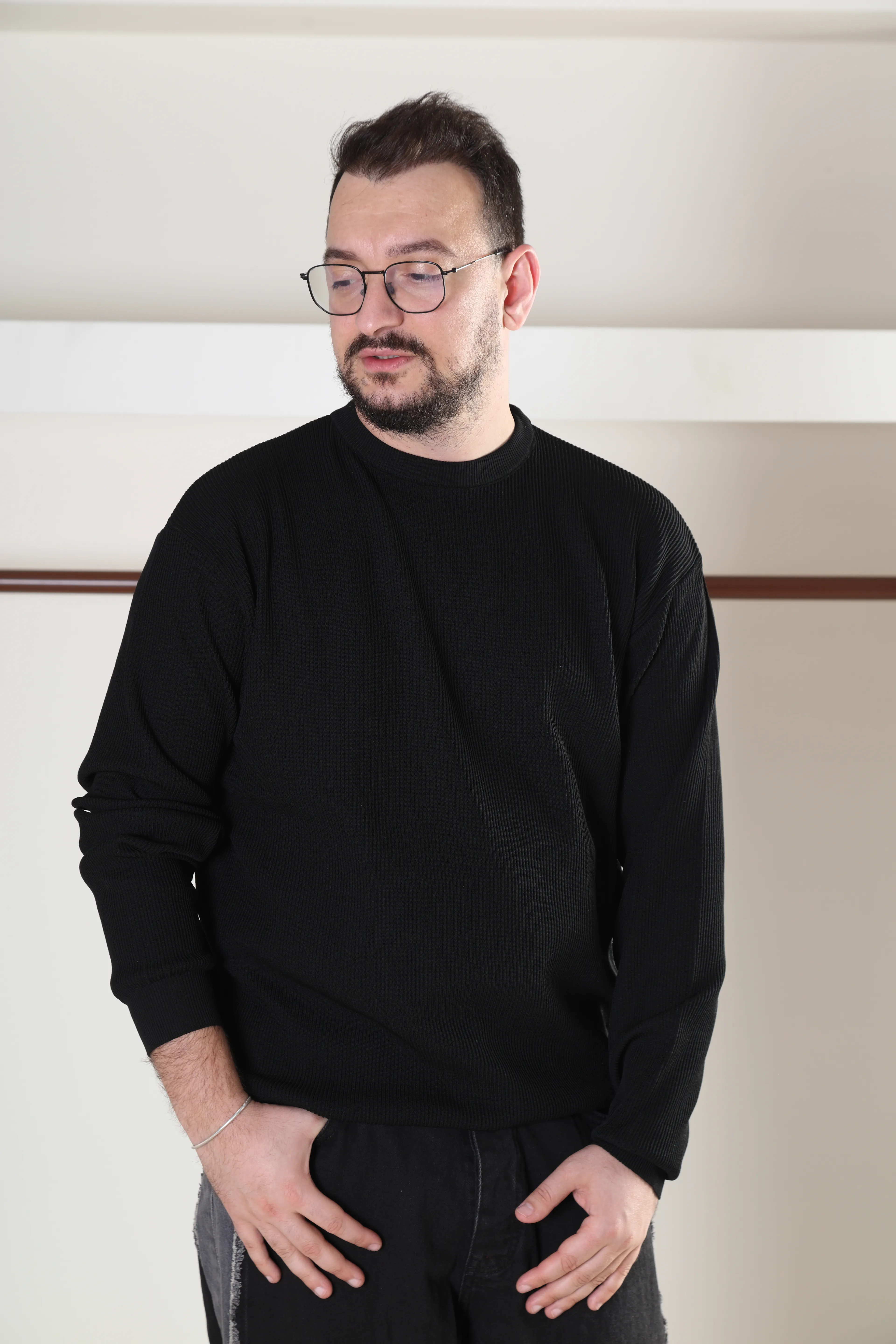 Ful Likralı Triko Sweat