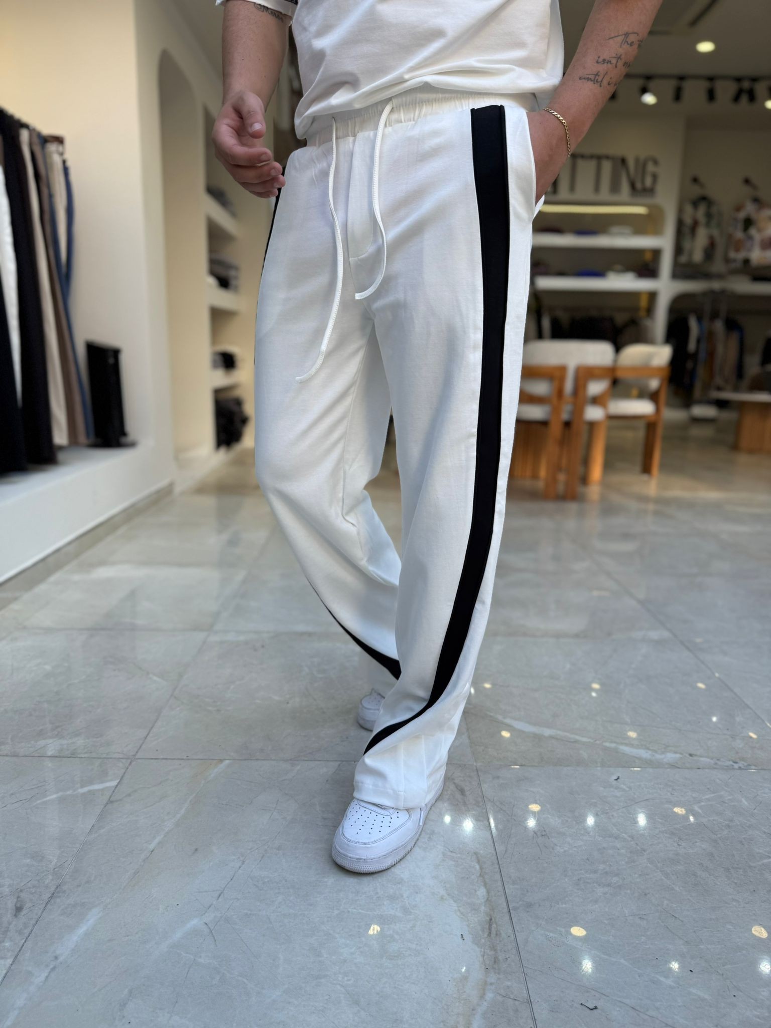 Şerit Detaylı Baggy Pantolon