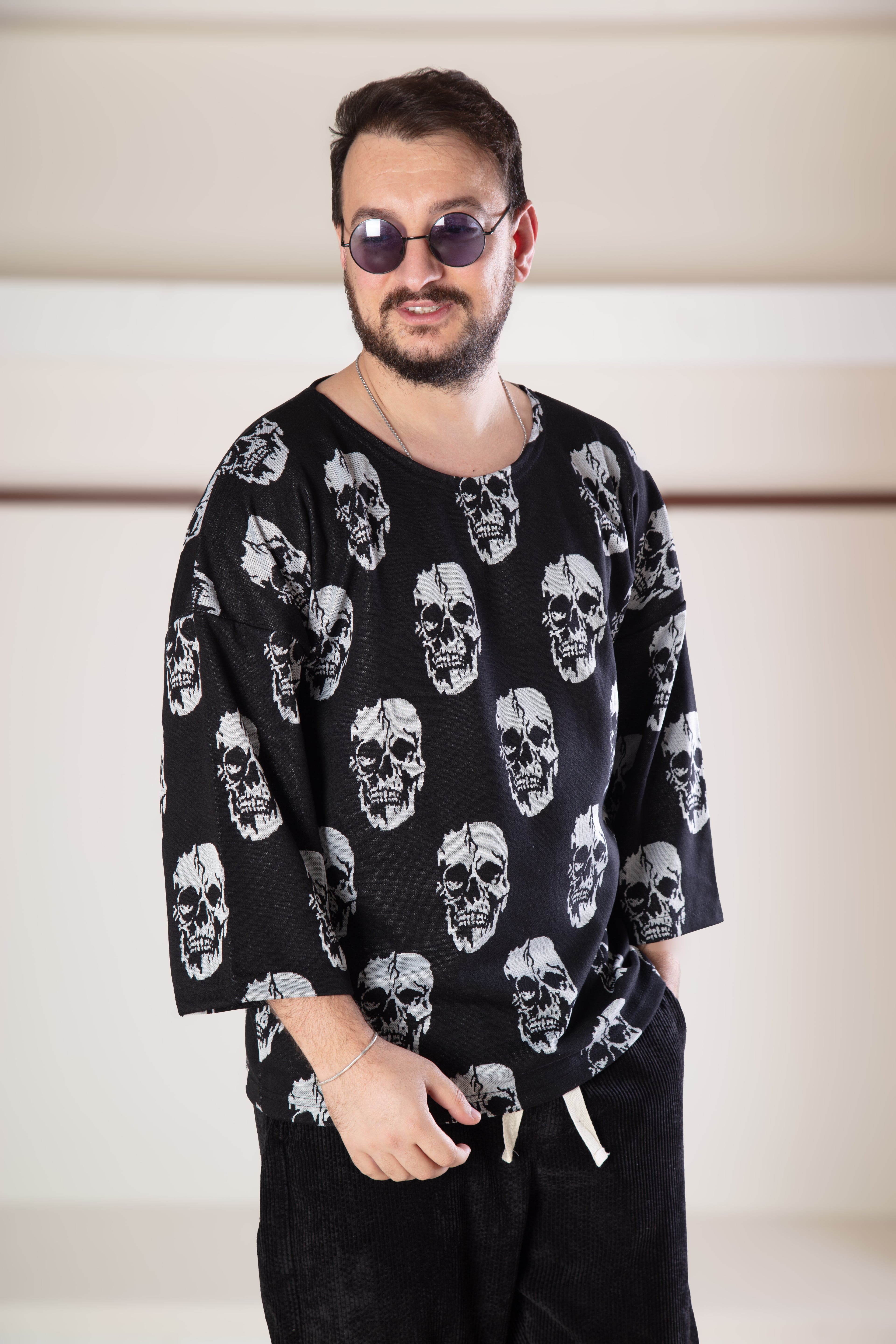 Acık Yaka Oversize Sweat