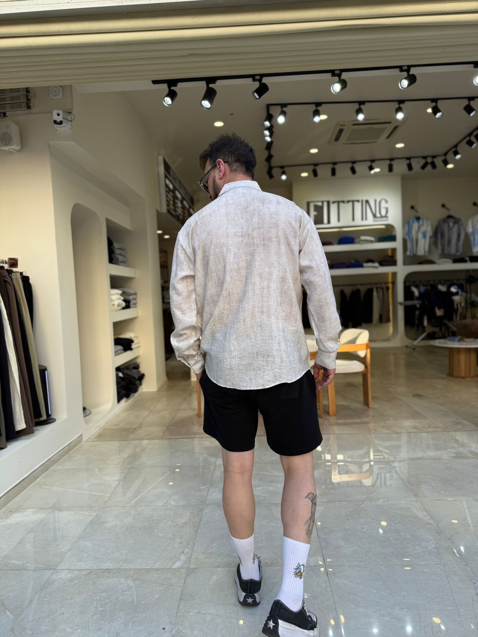 Oversize Rahat Kalıp Keten Gömlek