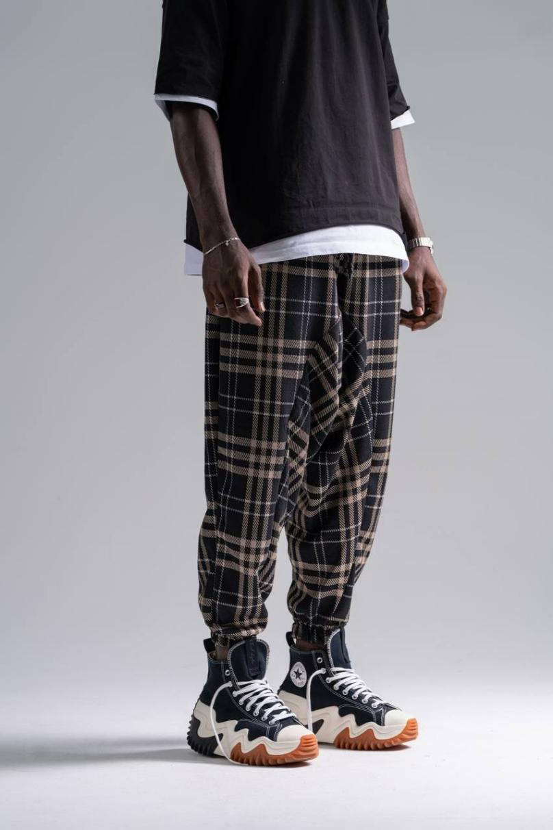 Ekose Desen Spor Şalvar