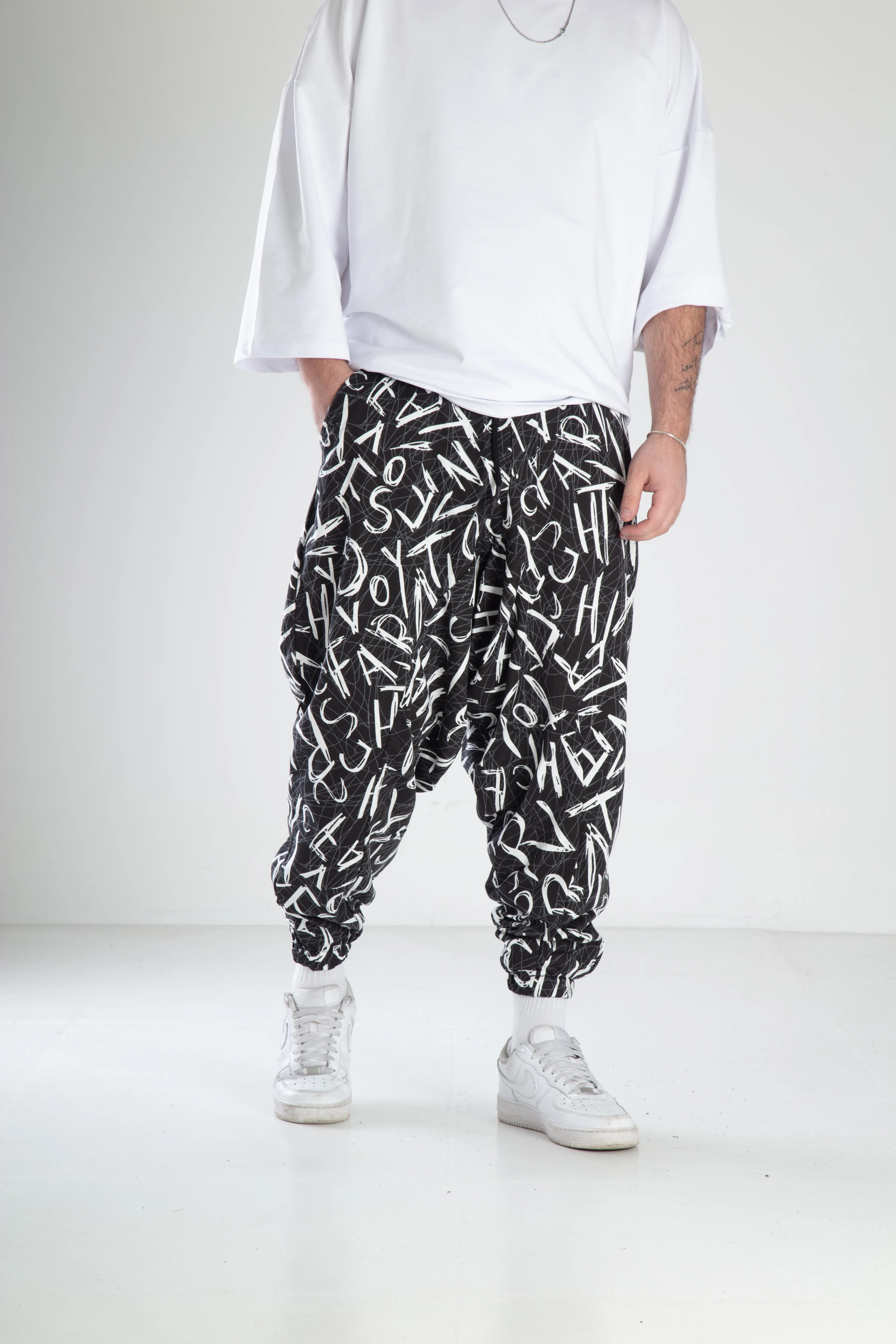 Harf Desen Spor Şalvar