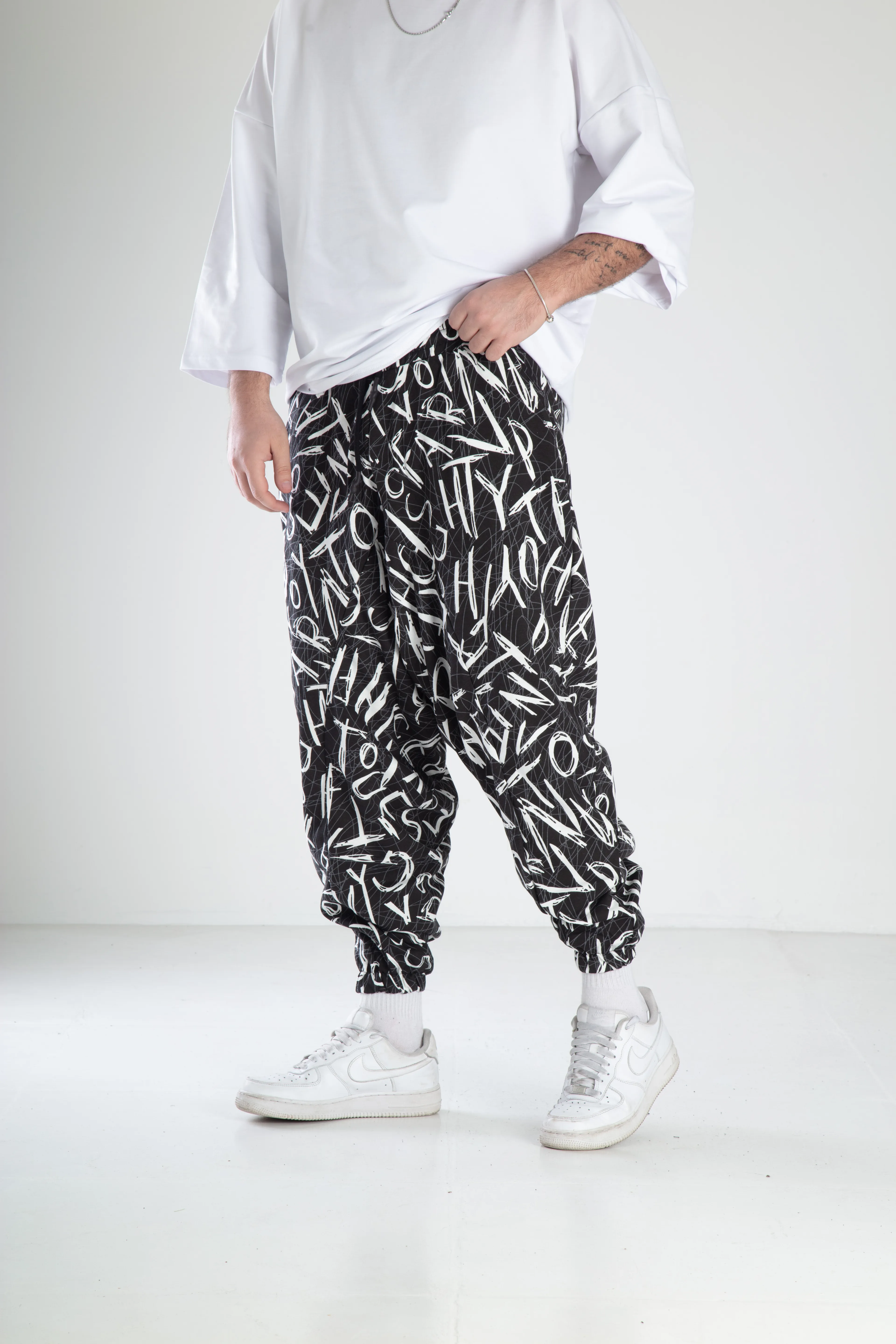 Harf Desen Spor Şalvar