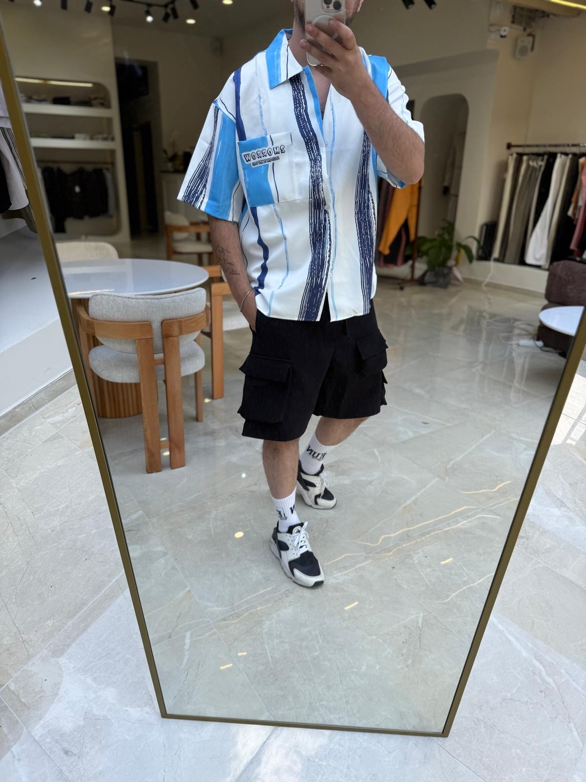 Oversize Baskılı TRow Gömlek