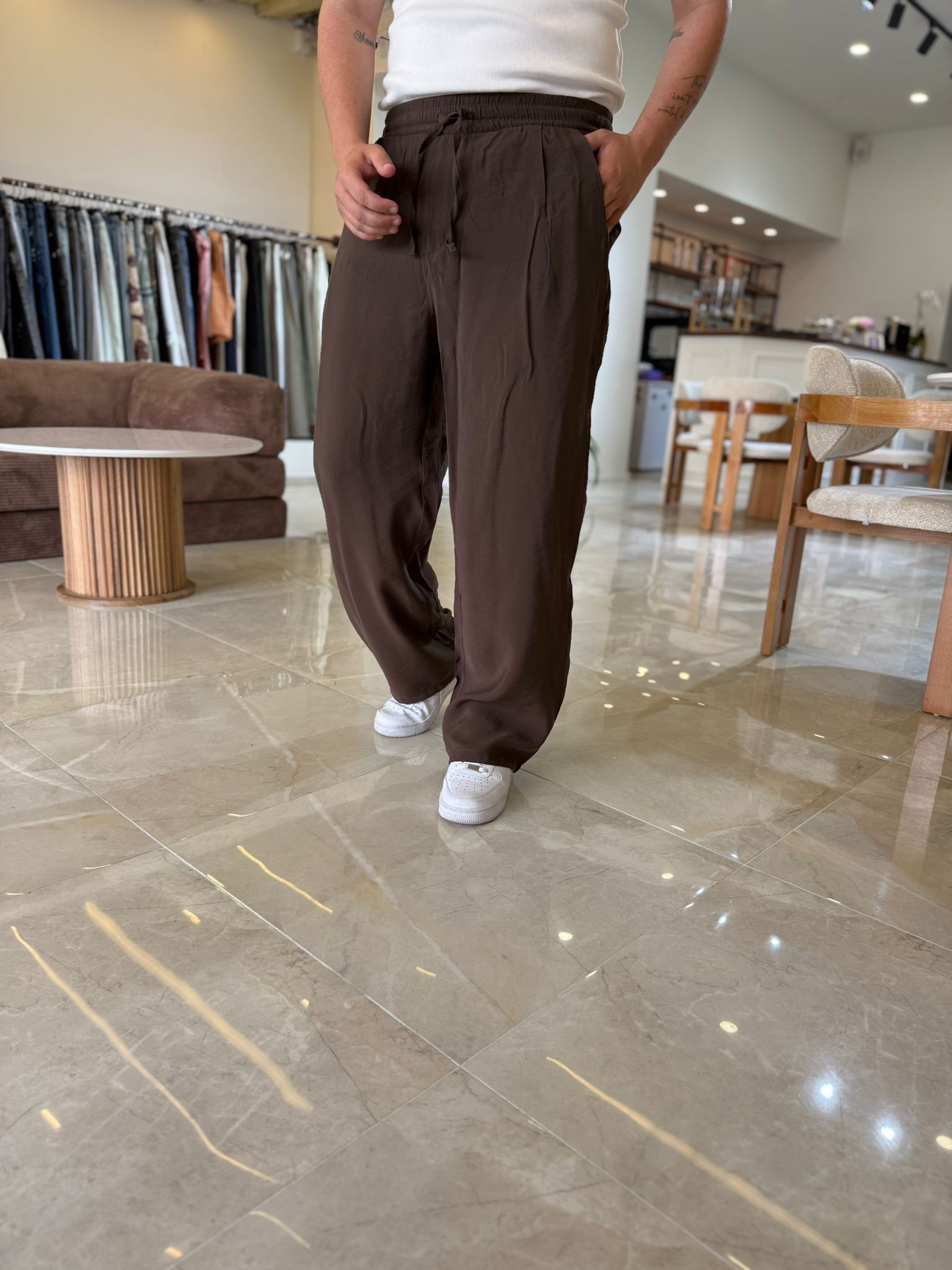 Tensel Kumaş  Baggy Pantolon