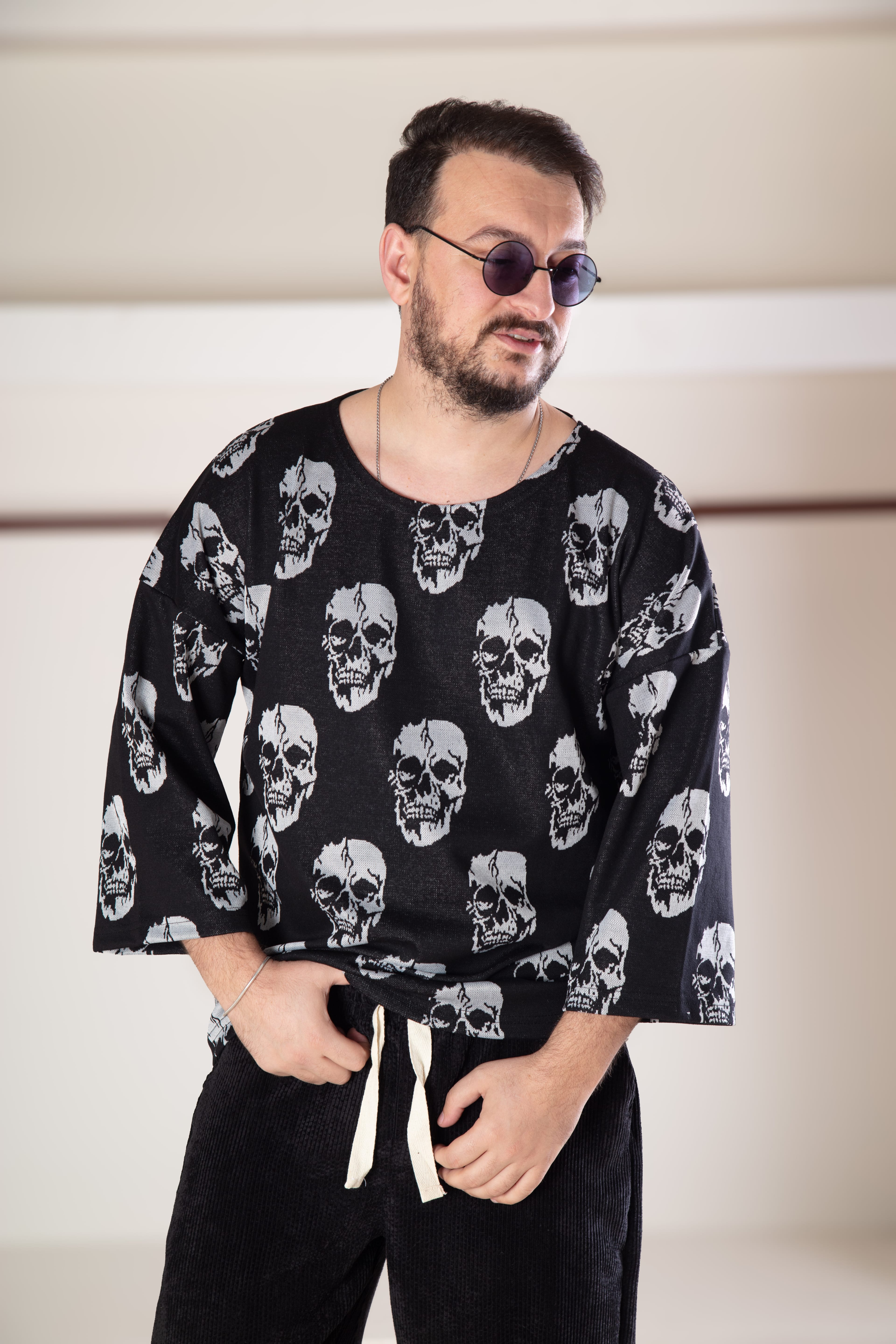 Acık Yaka Oversize Sweat