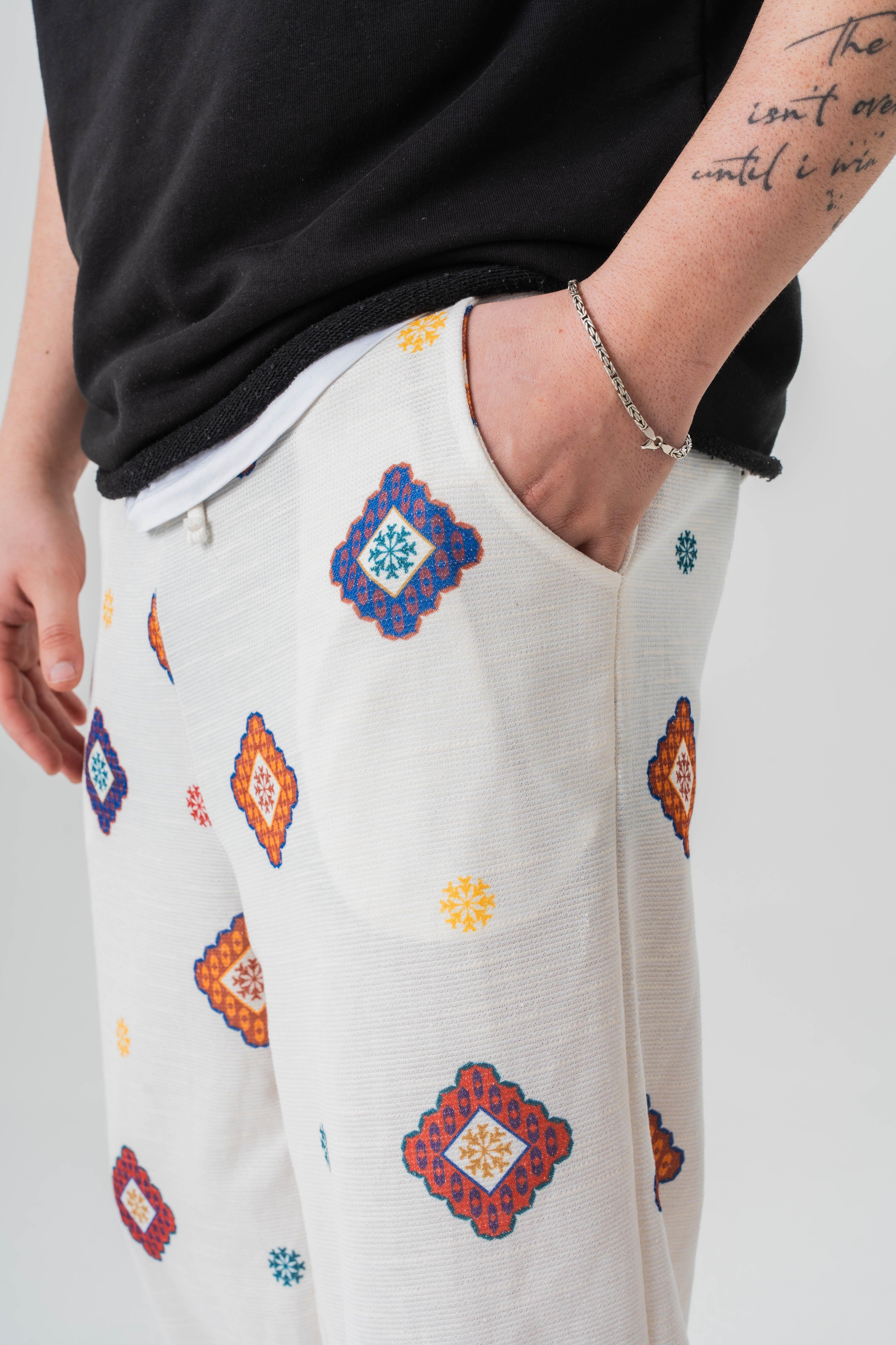 Desenli Baggy Pantolon