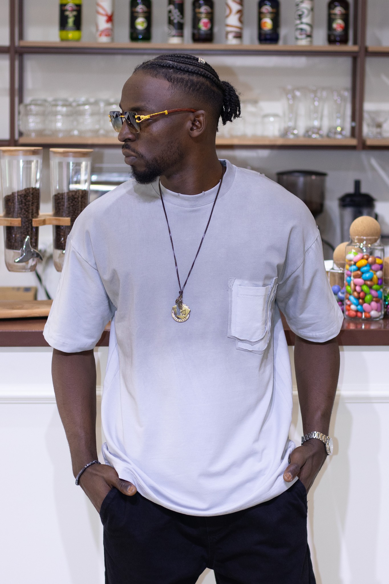 Oversize Cep Detaylı Tshirt