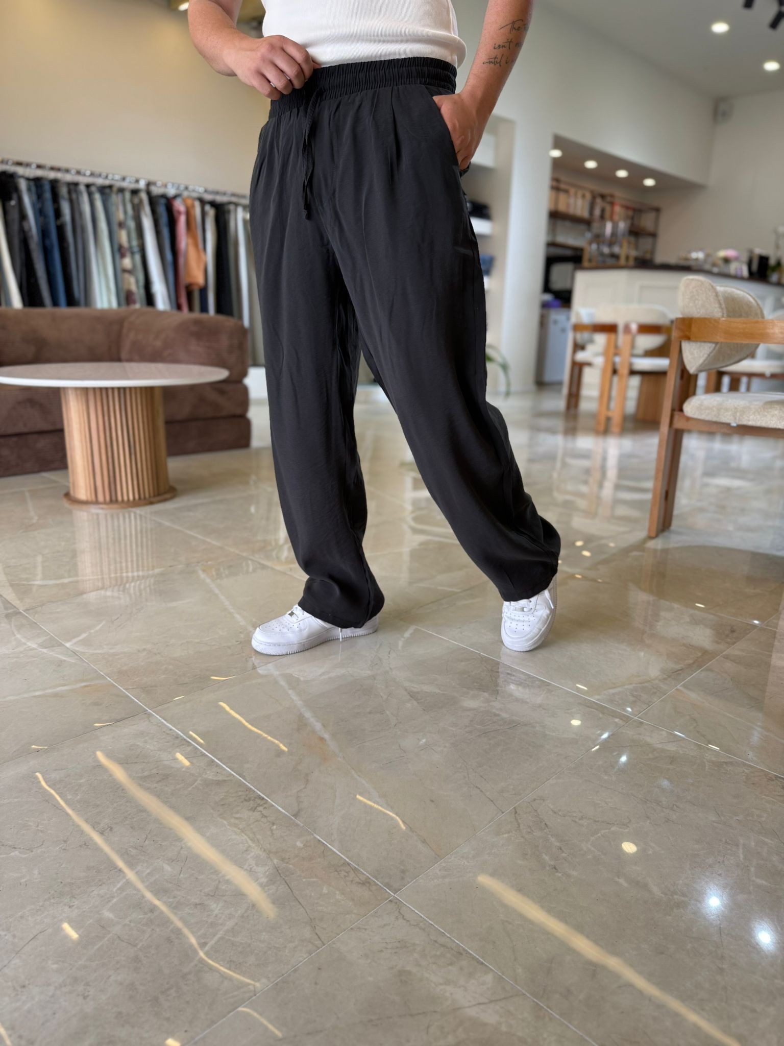 Tensel Kumaş  Baggy Pantolon