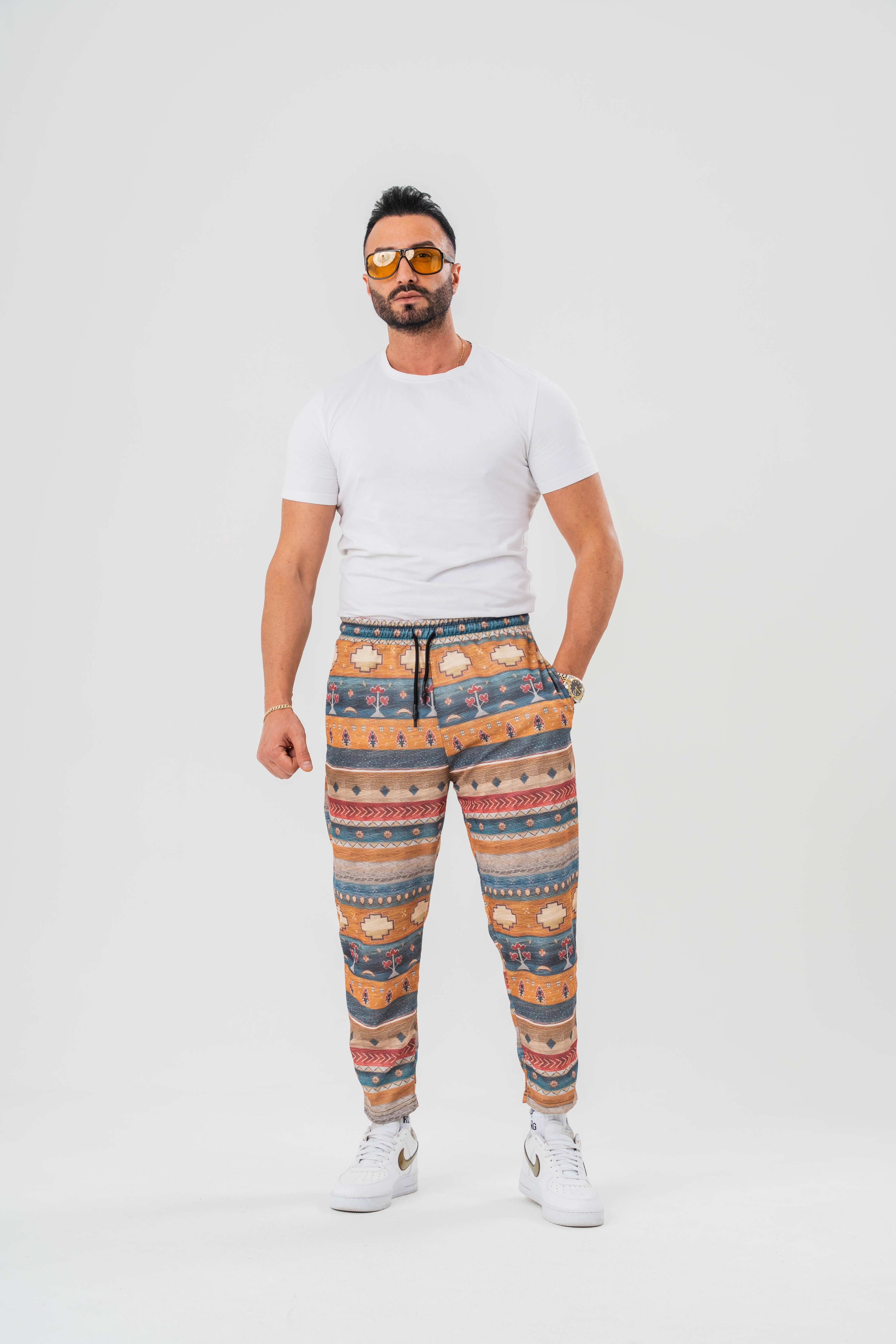 Bohem Desenli Baggy Pantolon