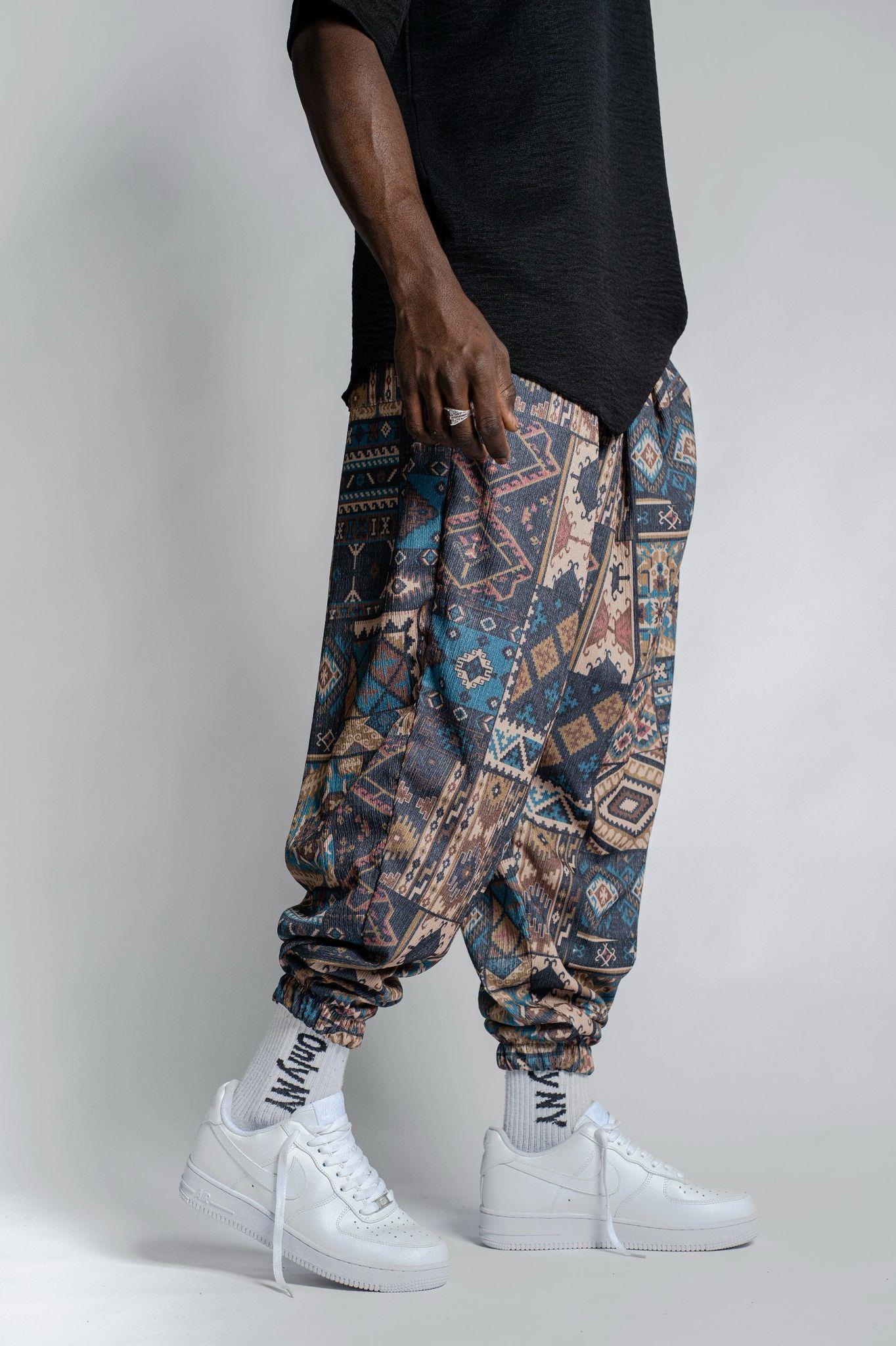 Pileli Desenli Şalvar