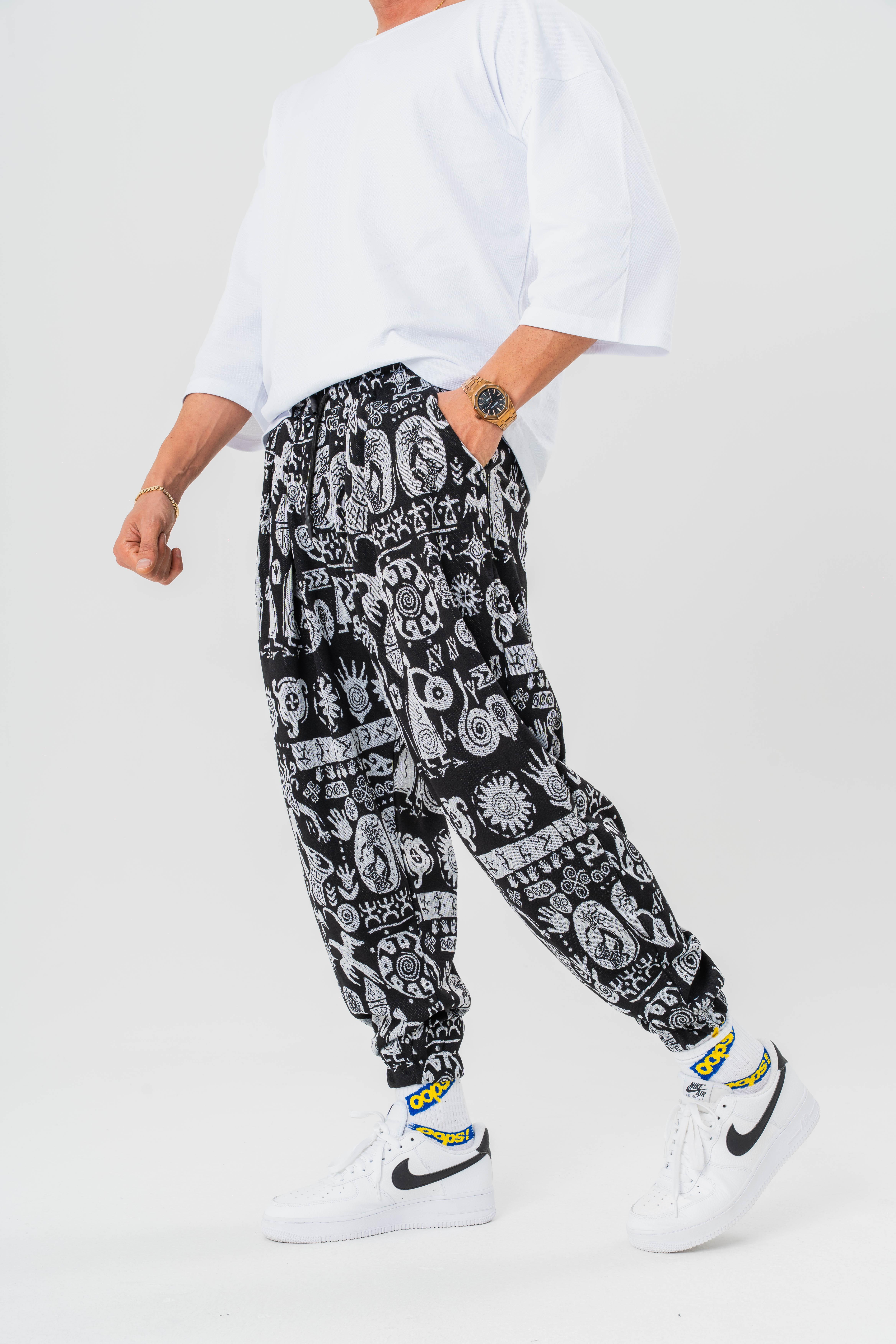 Pileli Desenli Şalvar