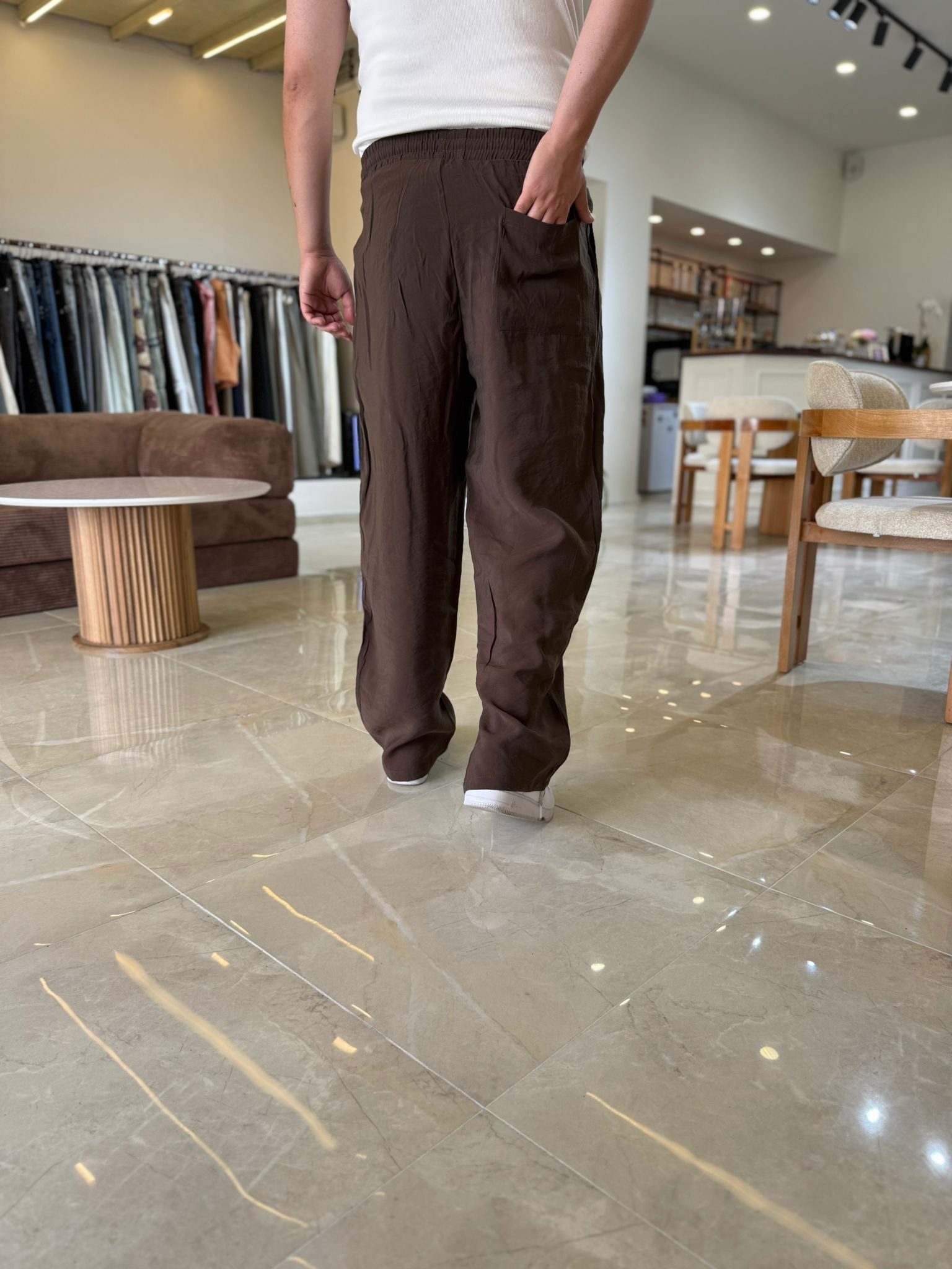 Tensel Kumaş  Baggy Pantolon