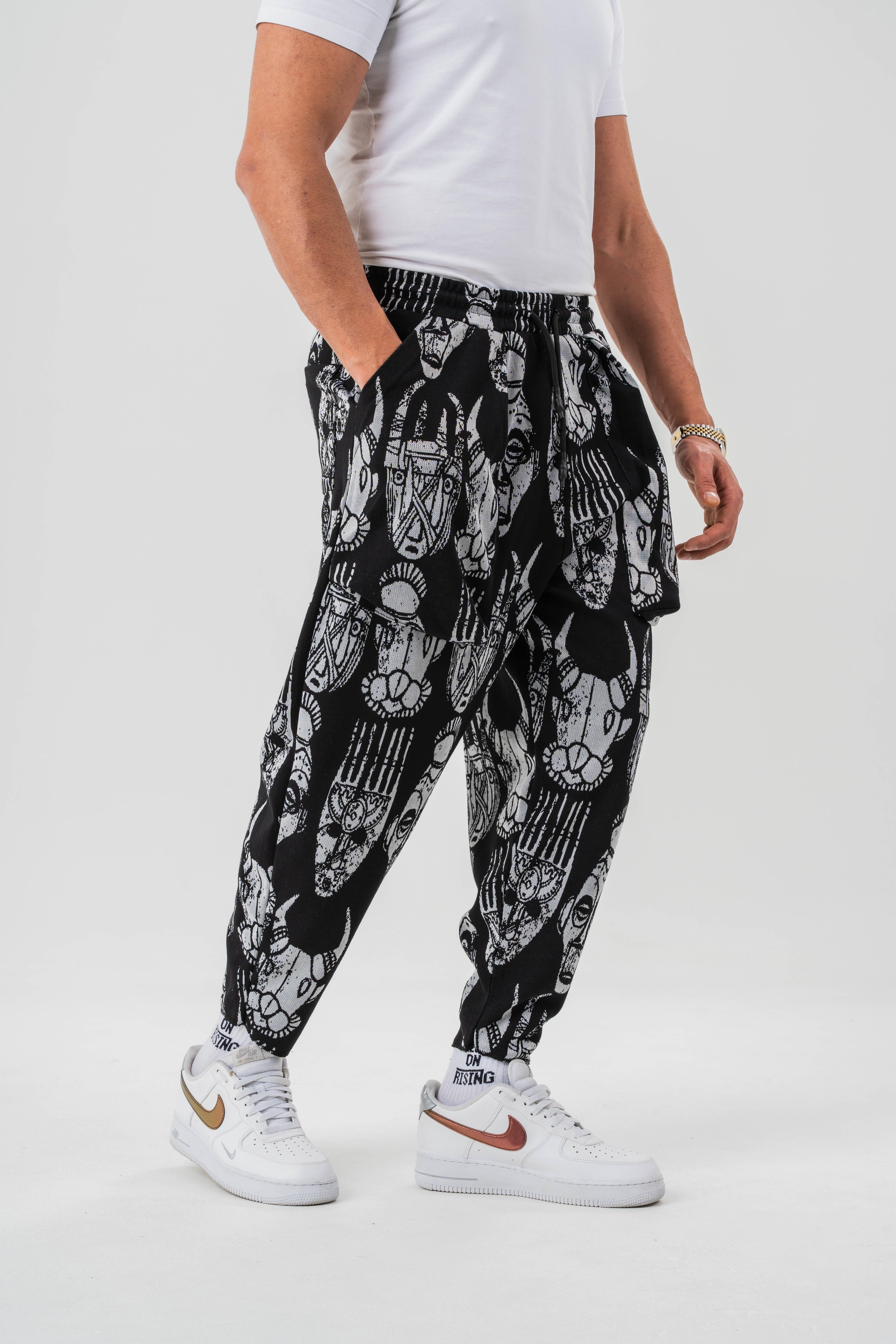 Bohem Desenli Baggy Pantolon
