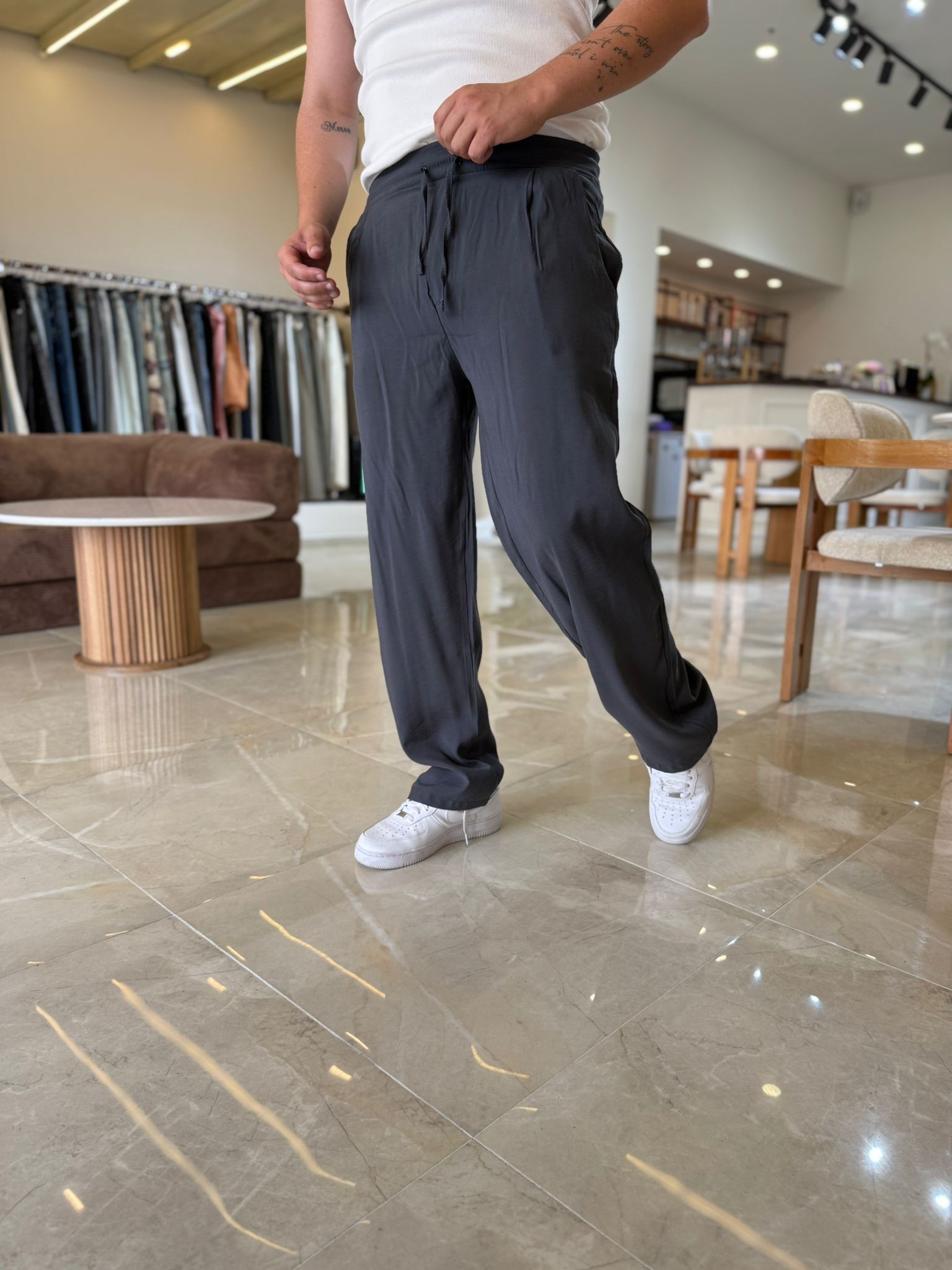 Tensel Kumaş  Baggy Pantolon