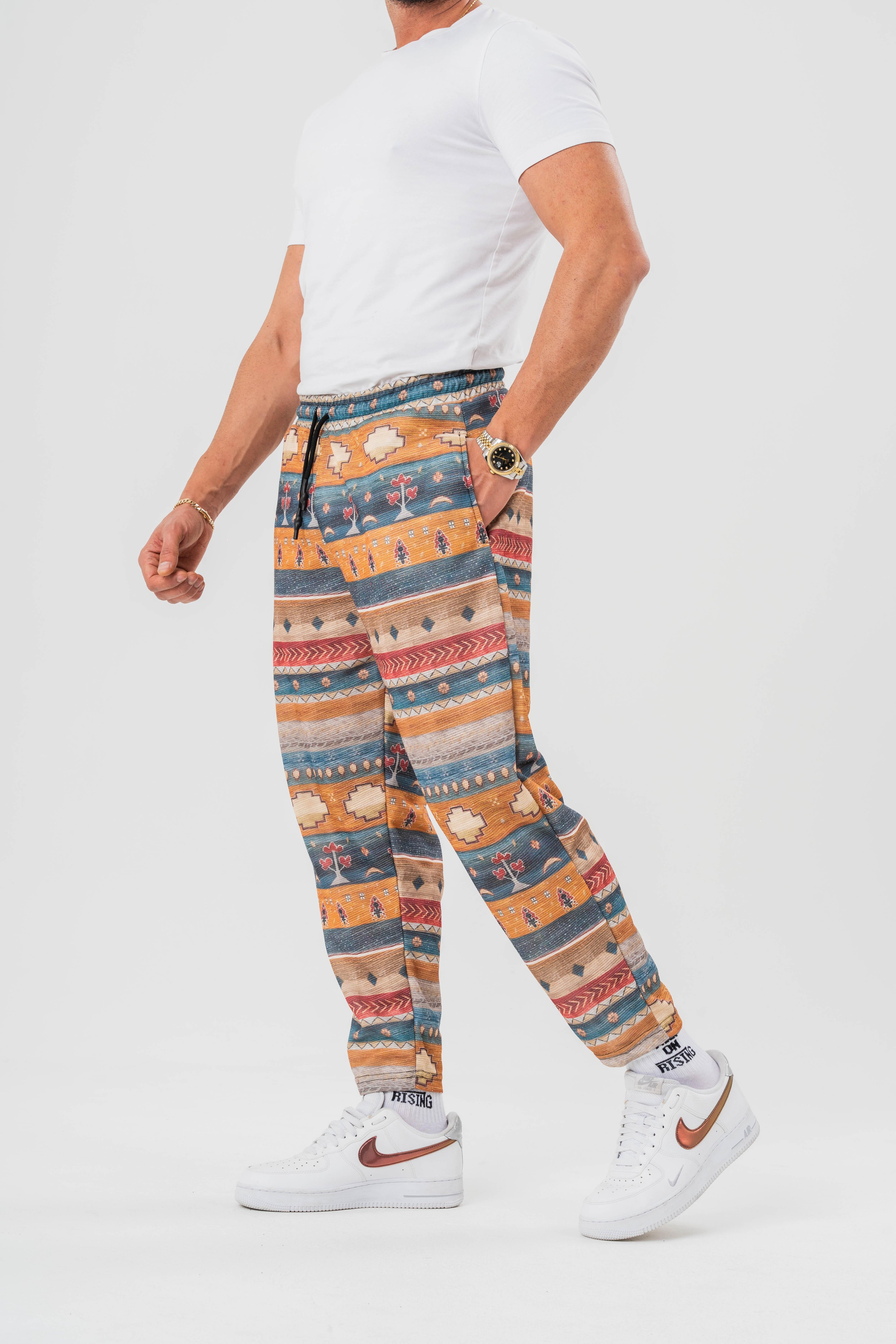 Bohem Desenli Baggy Pantolon