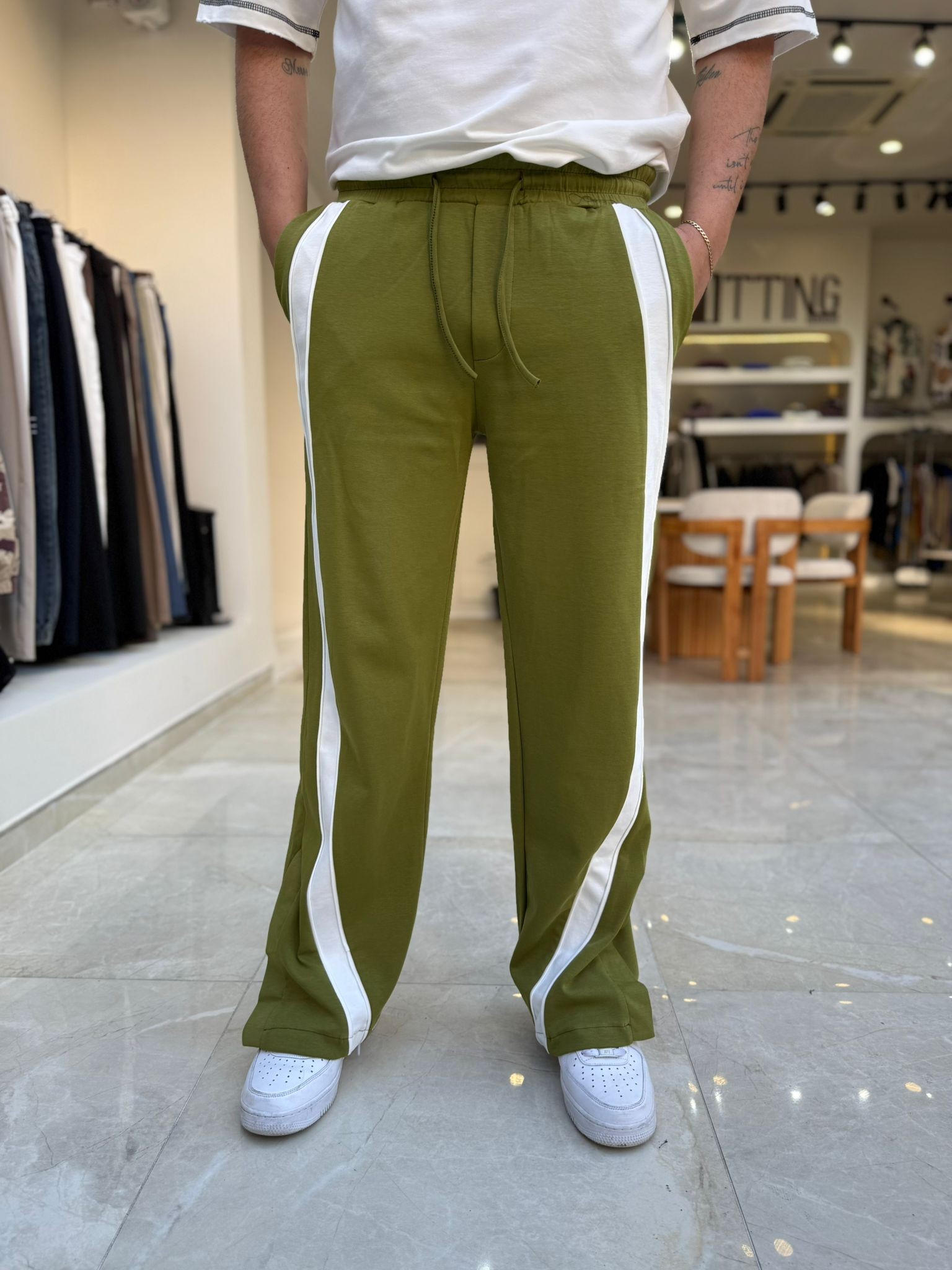 Şerit Detaylı Baggy Pantolon