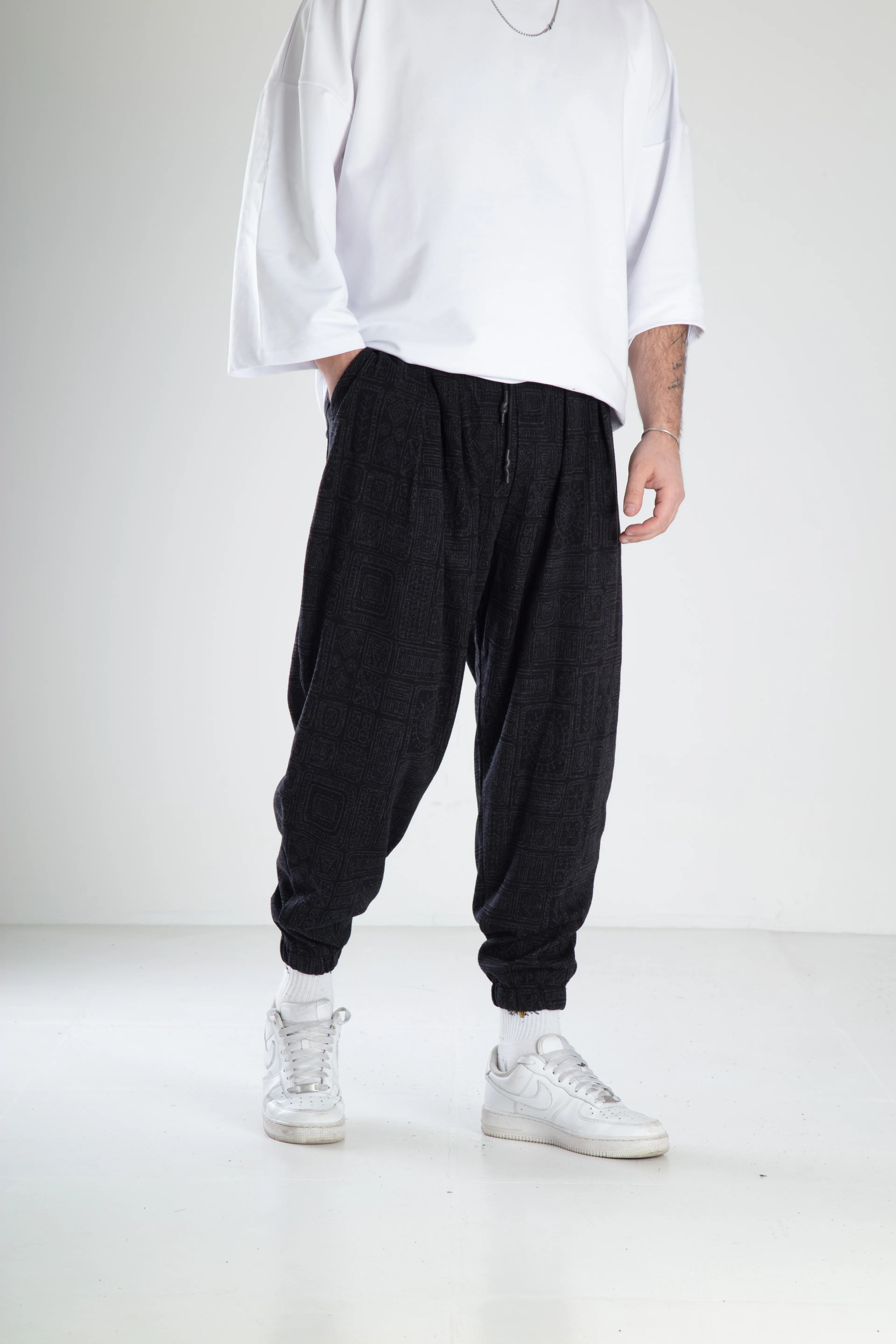 Bohem Desenli Spor Şalvar