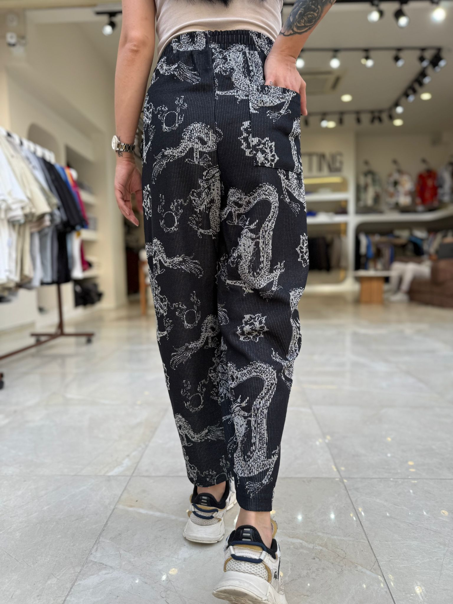 Bayan Yandan Bağlamalı Samurayi Pantalon