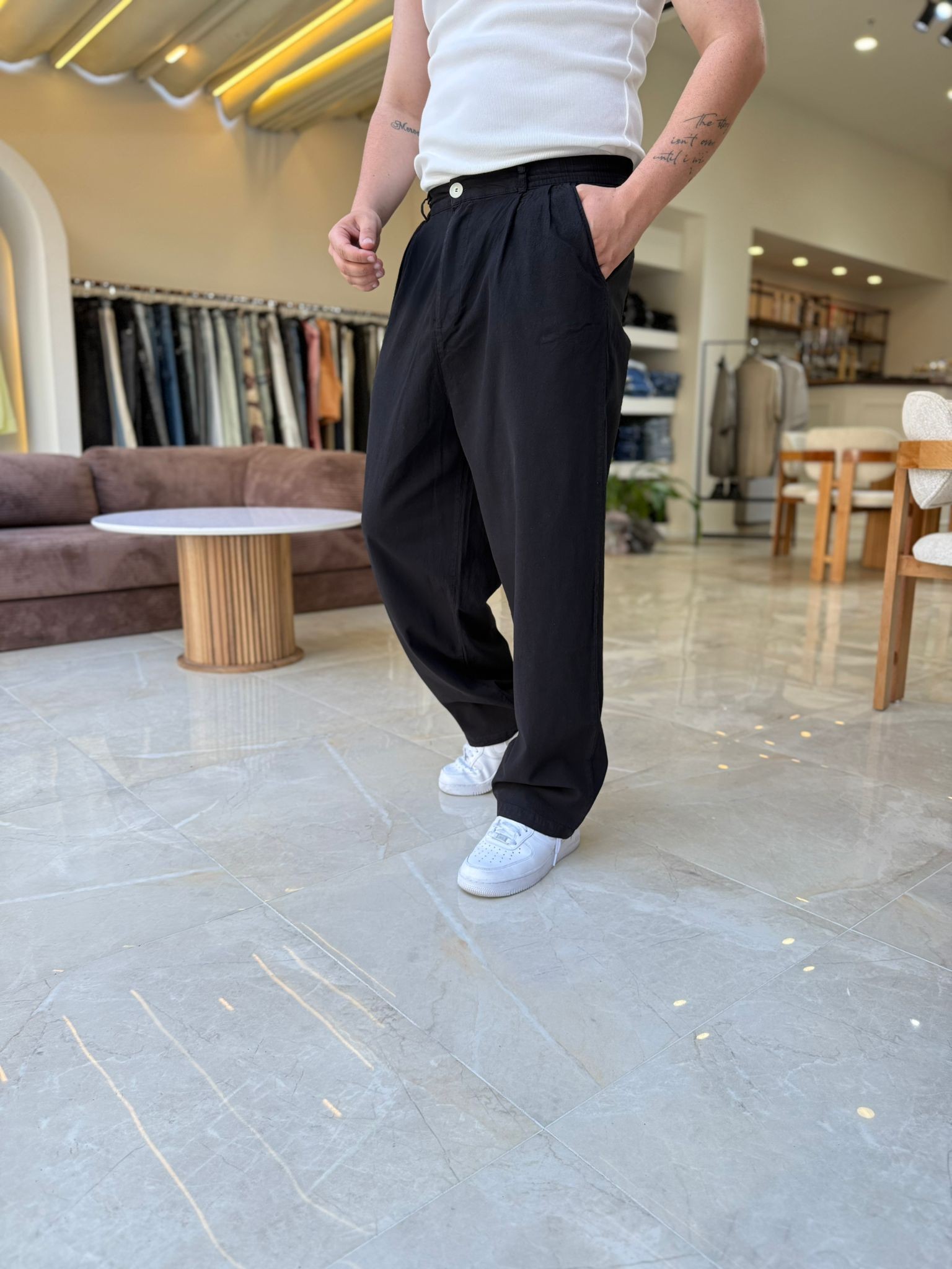 Ham Keten Baggy Pantolon