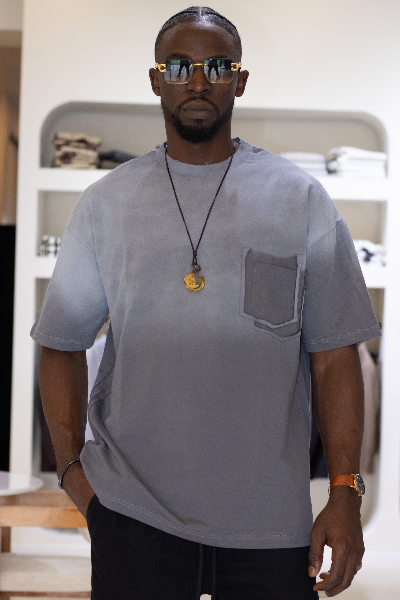 Cep Detaylı Oversize T-Shirt