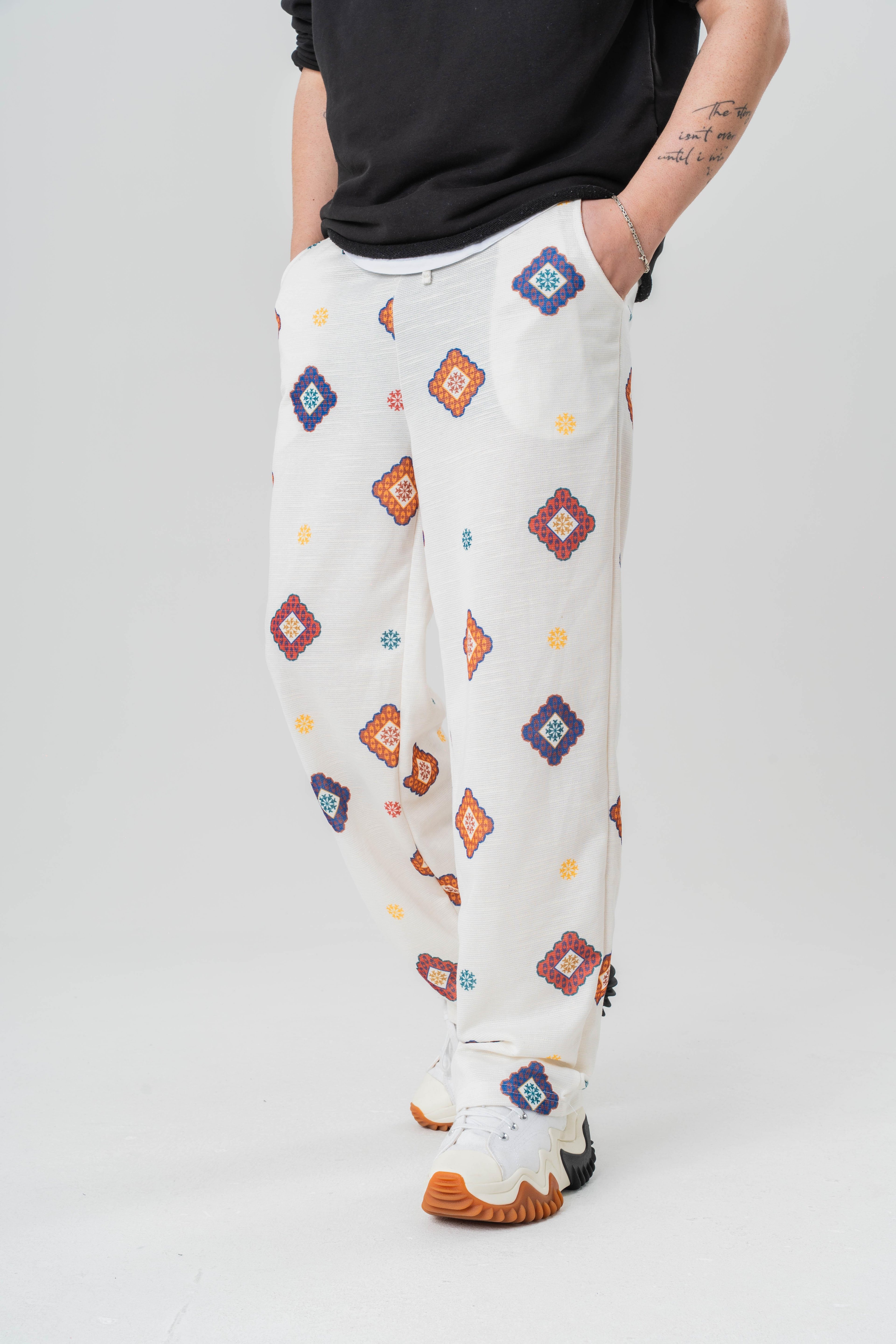 Desenli Baggy Pantolon