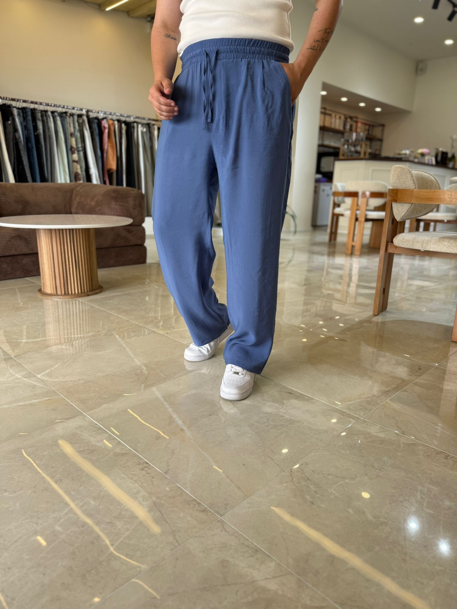 Tensel Kumaş  Baggy Pantolon