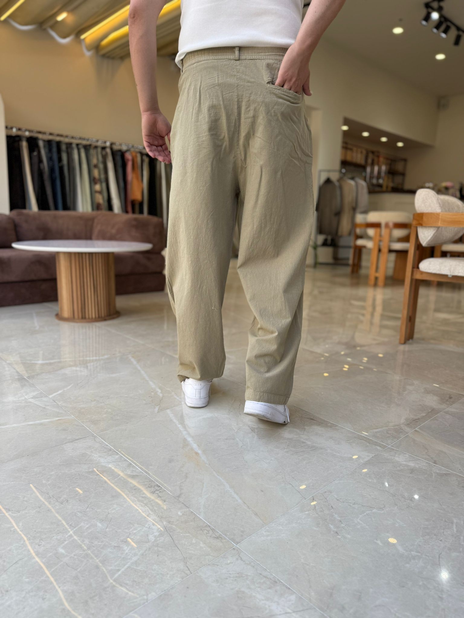 Ham Keten Baggy Pantolon