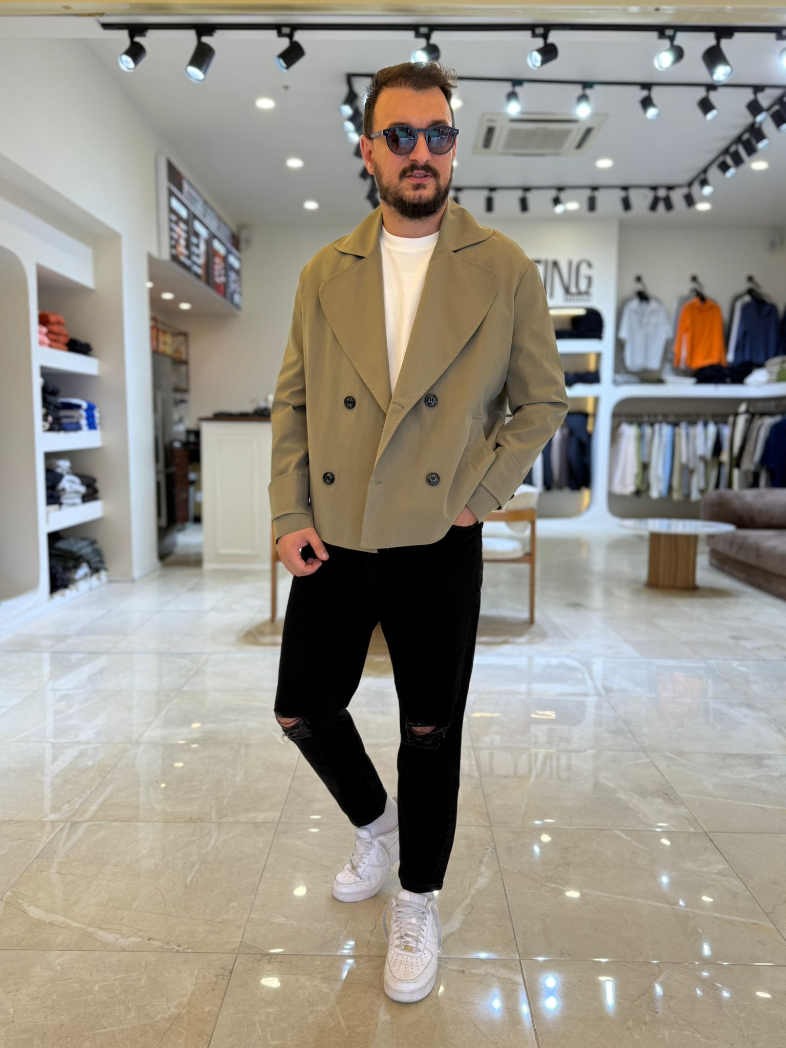 Dört Düğme Premium Kalite Trençkot