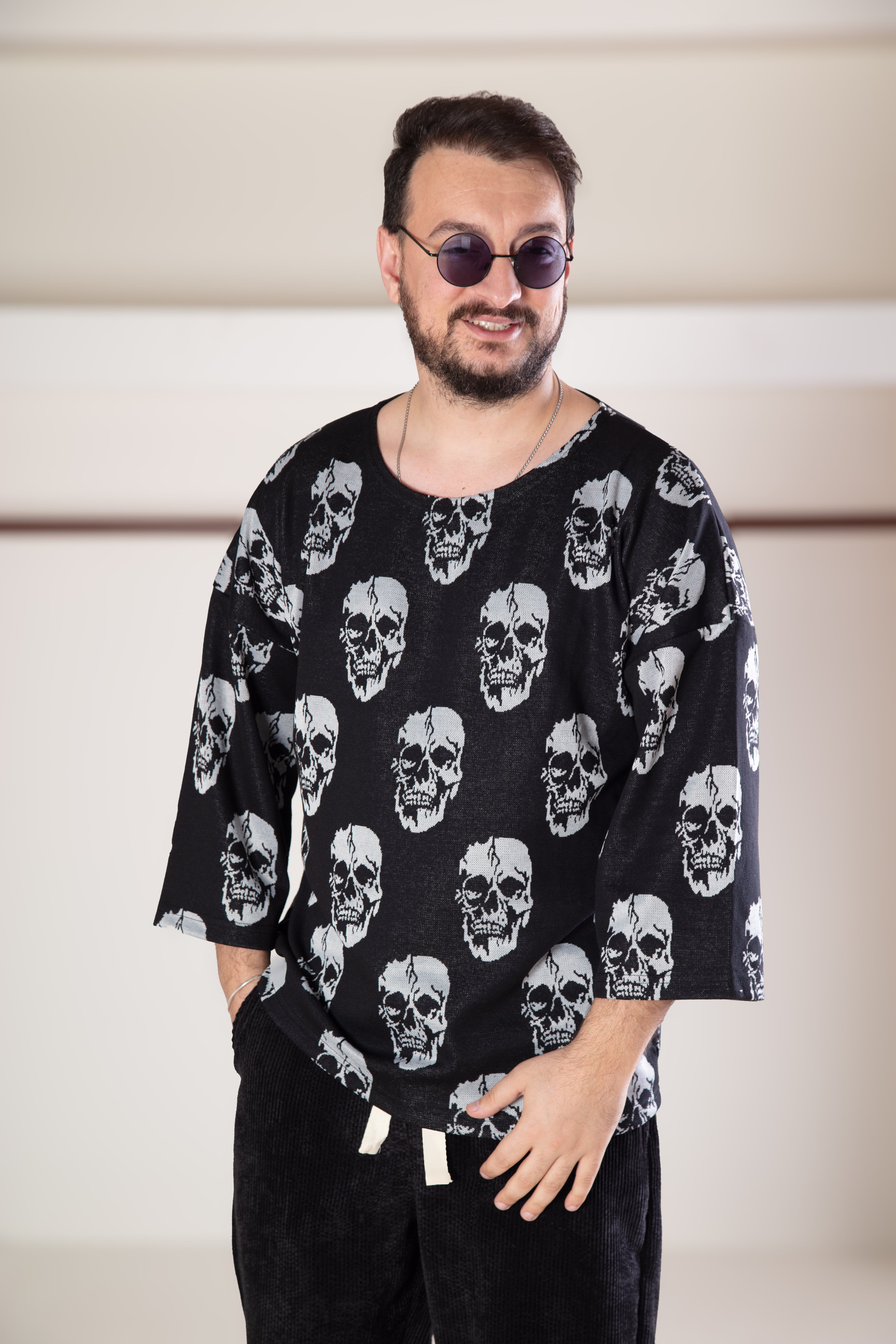 Acık Yaka Oversize Sweat