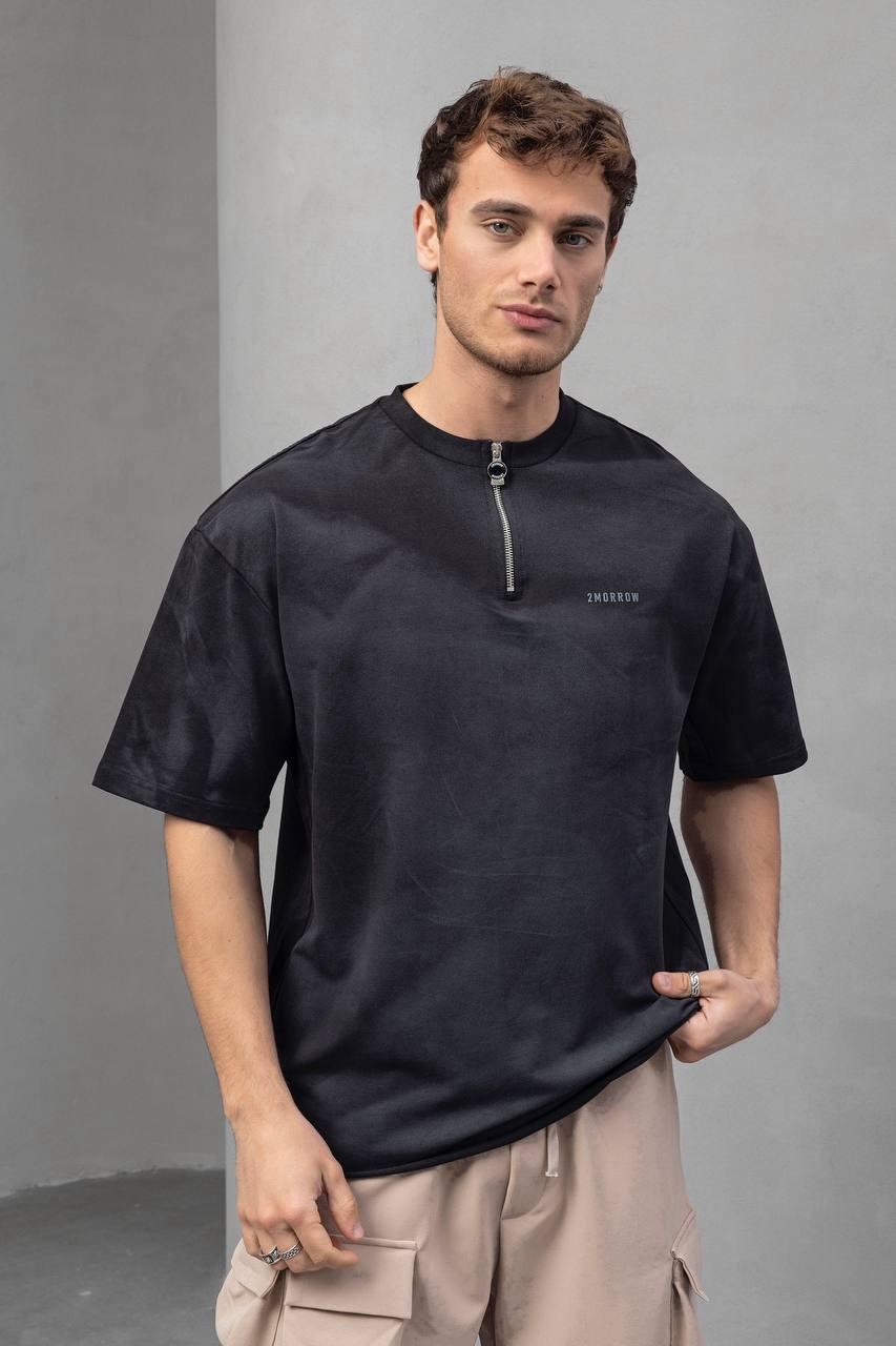 Hakim Yaka Fermuarlı Tshirt