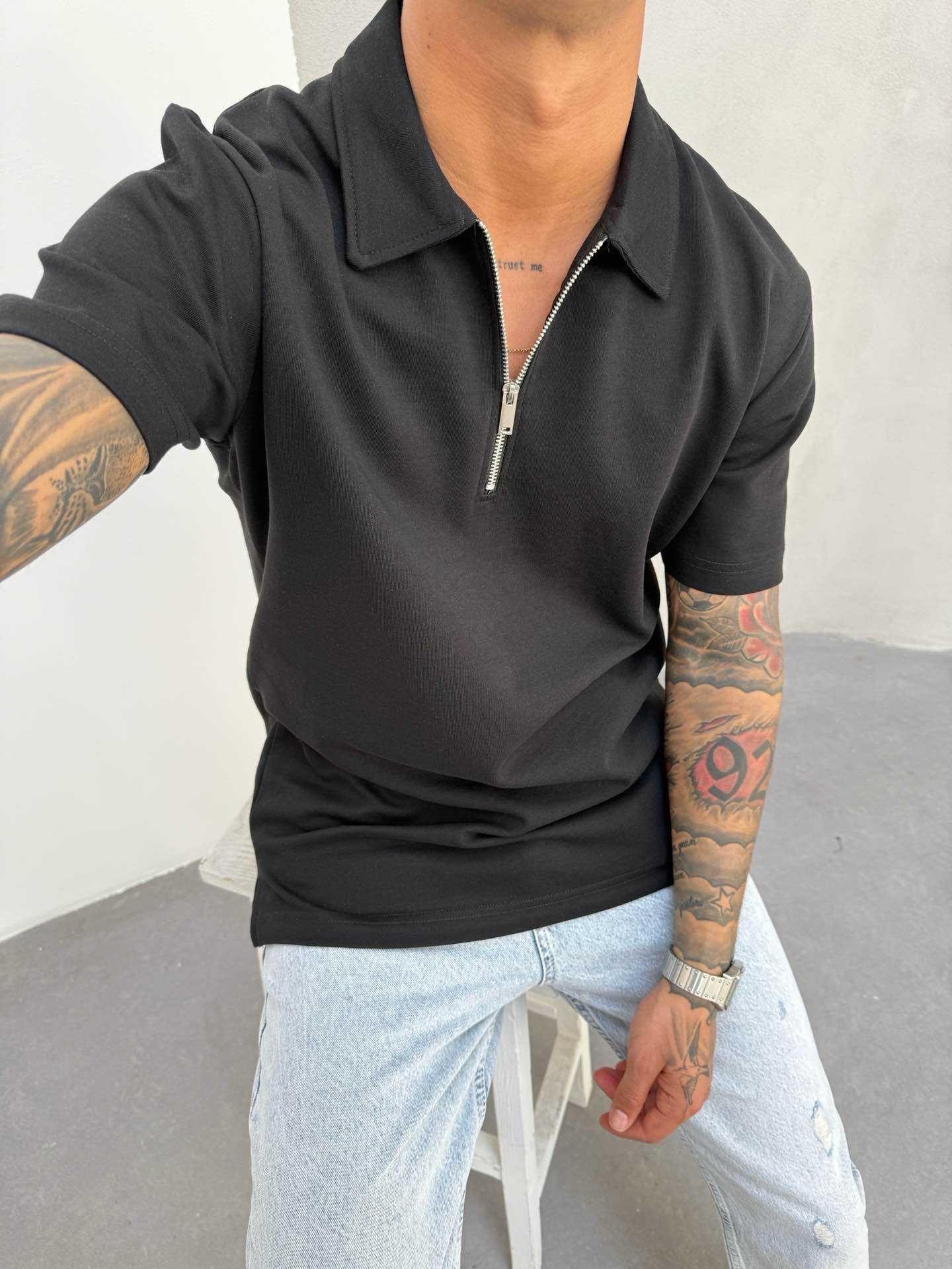 Polo Yaka Fermuarlı Tshirt