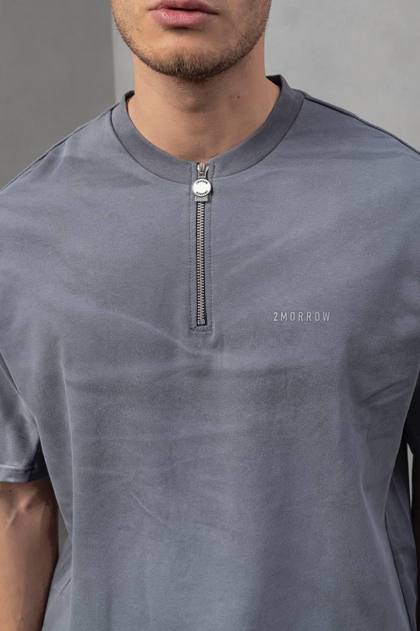 Hakim Yaka Fermuarlı Tshirt
