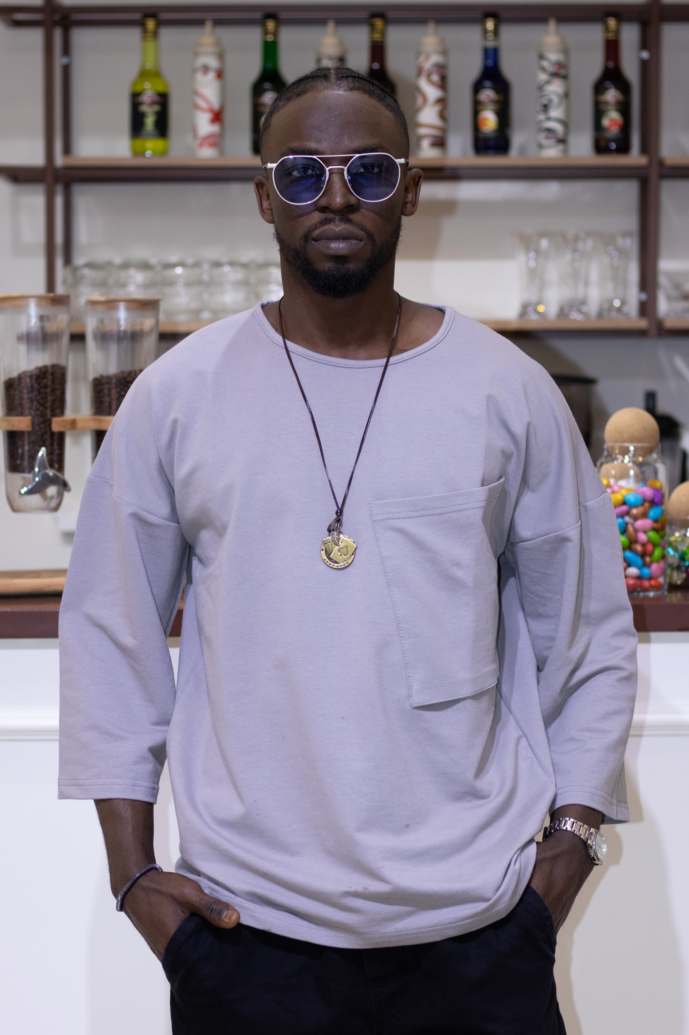 Cep Detaylı Oversize Kalıp Tshirt