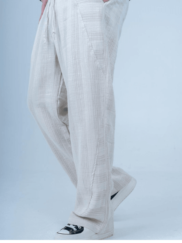 Keten Çizgili Baggy Pantolon