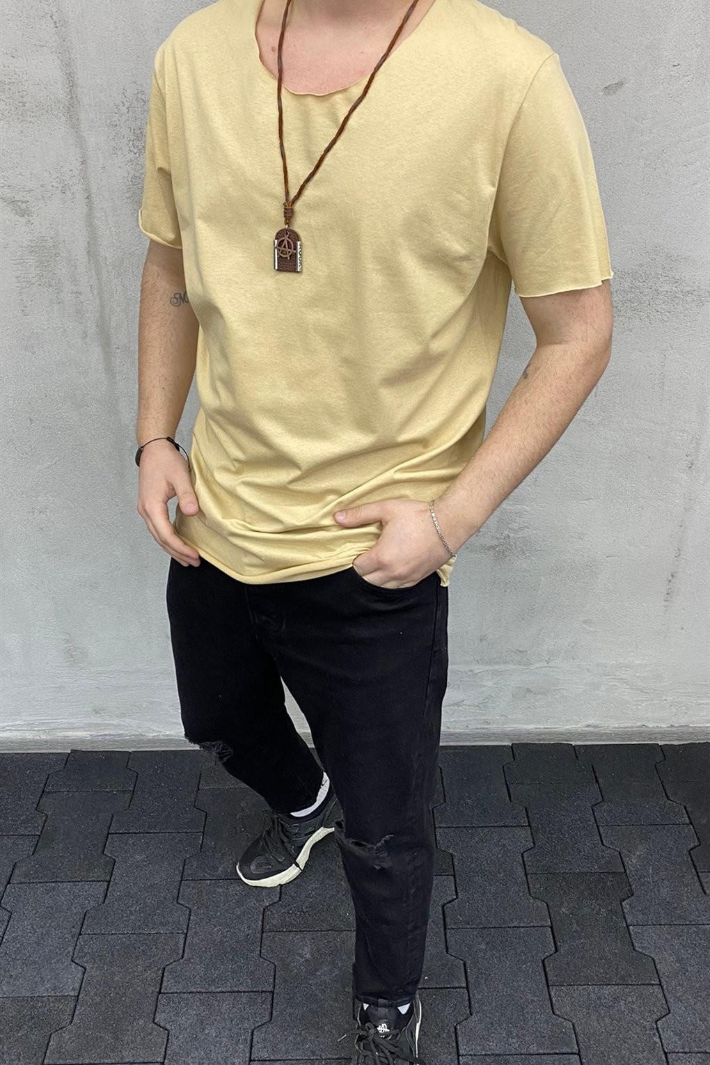 Erkek Sarı Renk Tshirt