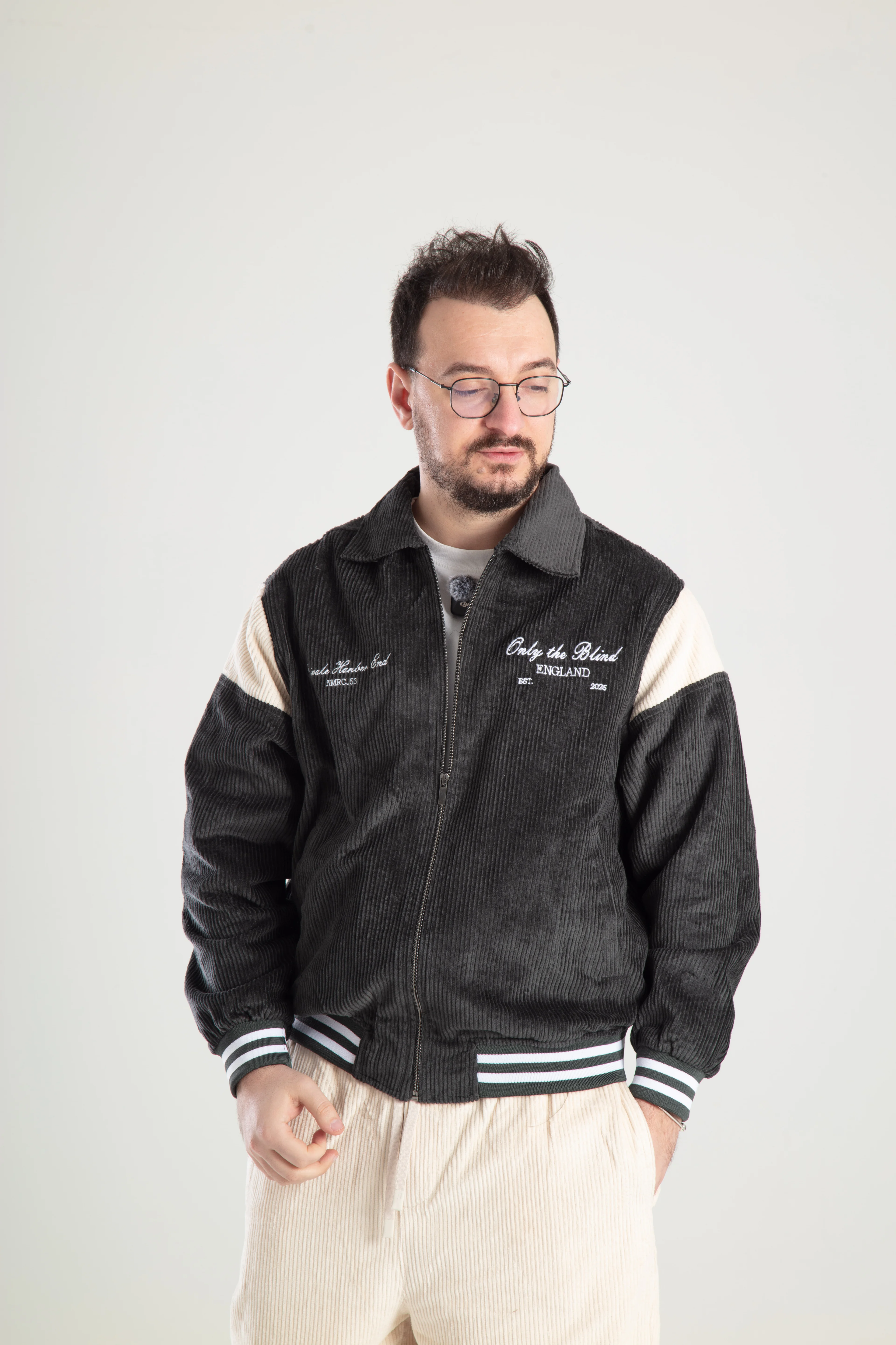 Erkek Oversize Kadife Ceket - füme