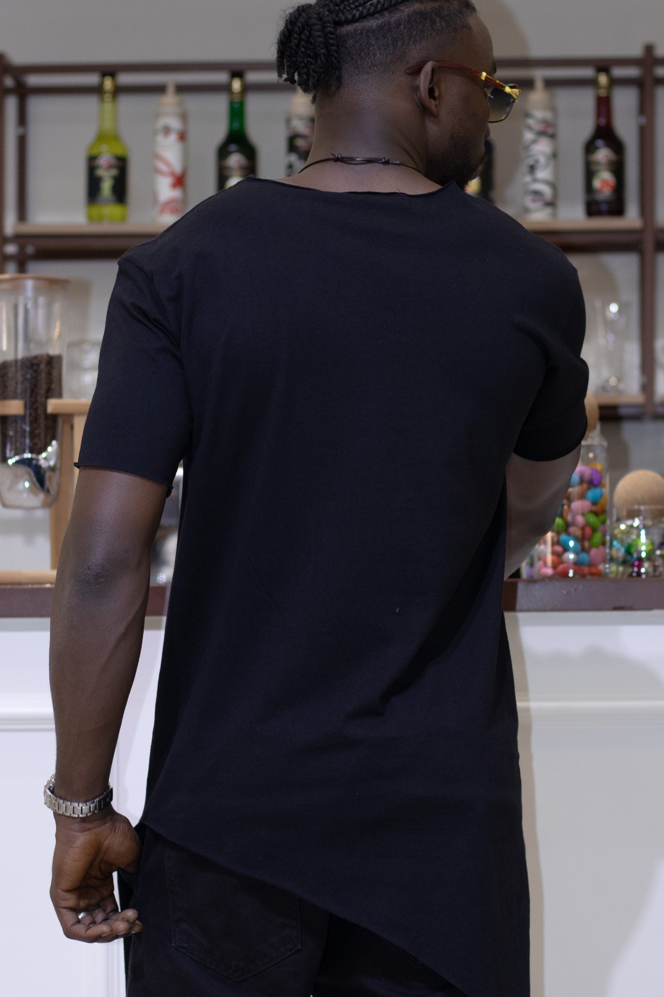 Asimetrik kesim Lonk Kalıp Tshirt