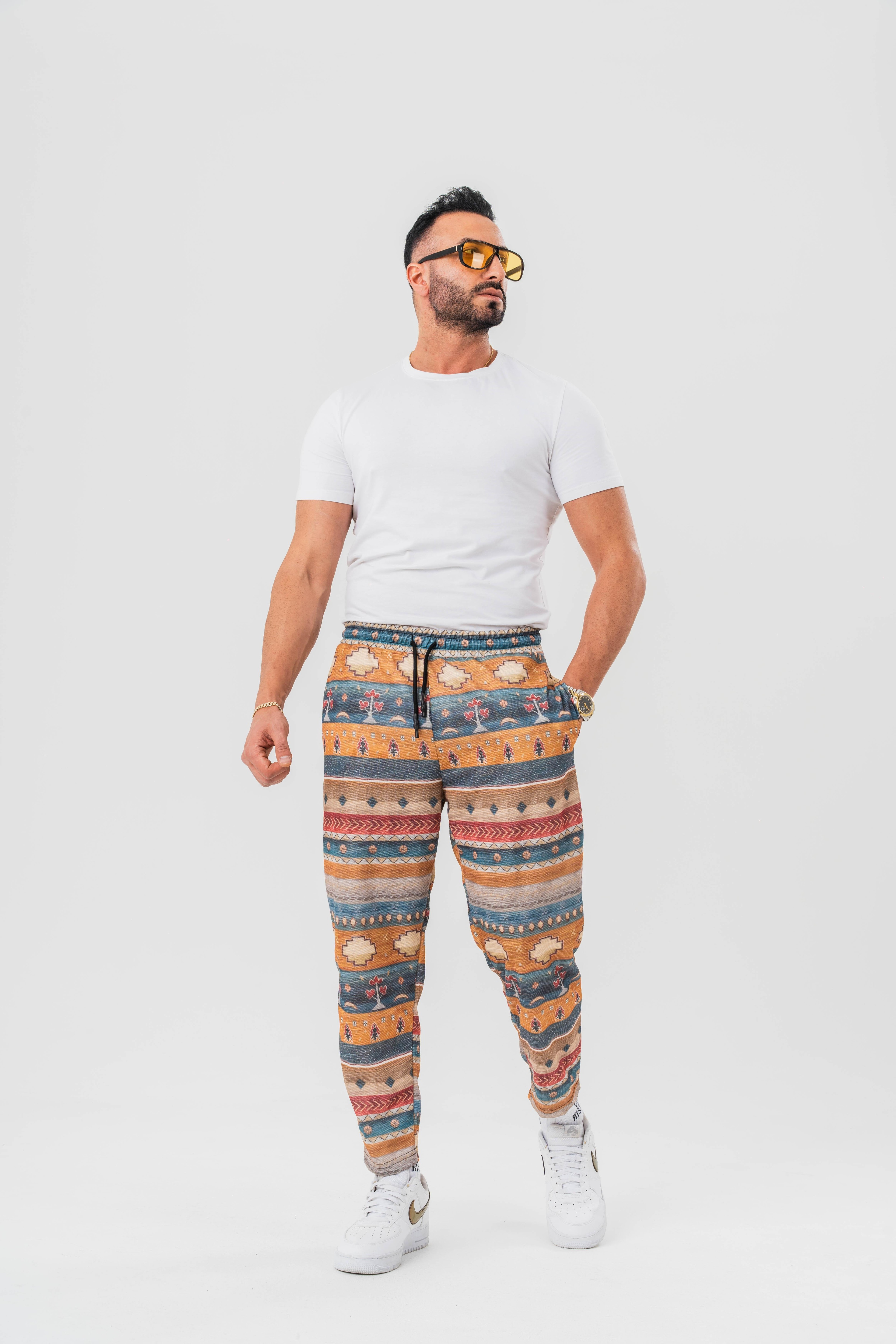 Bohem Desenli Baggy Pantolon