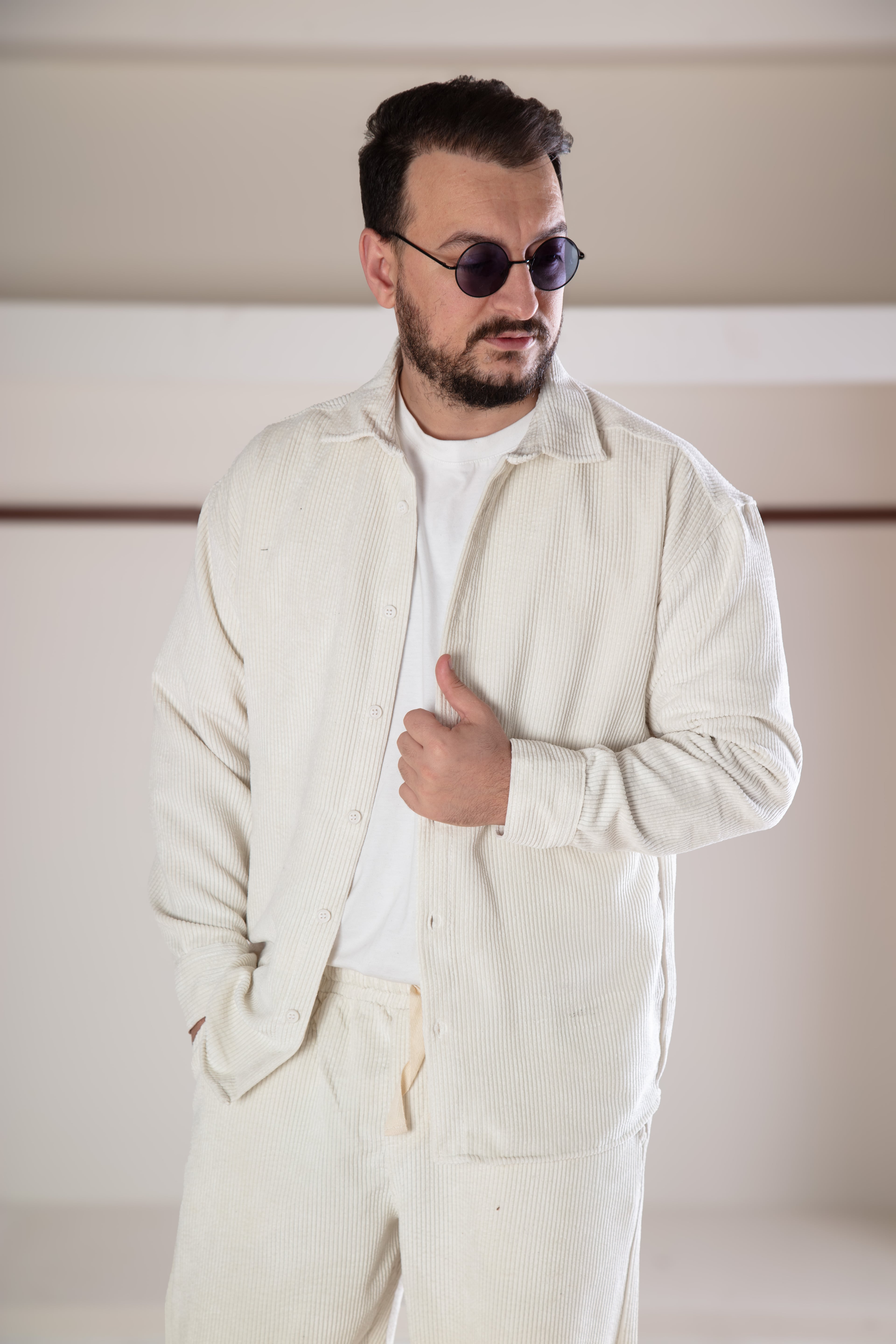 Oversize Kadife Gömlek
