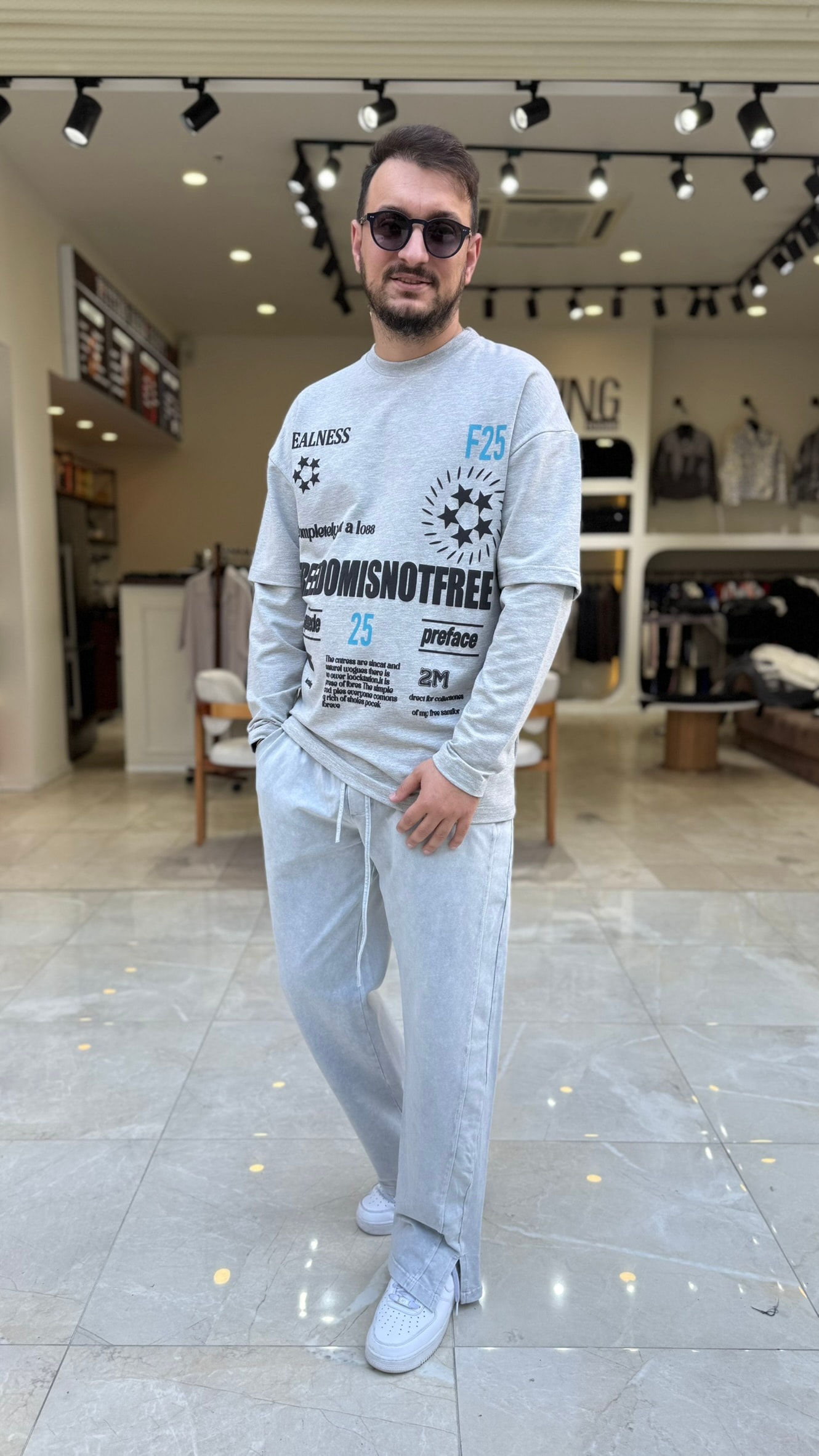 F25 Baskılı Kol Detaylı Sweat 