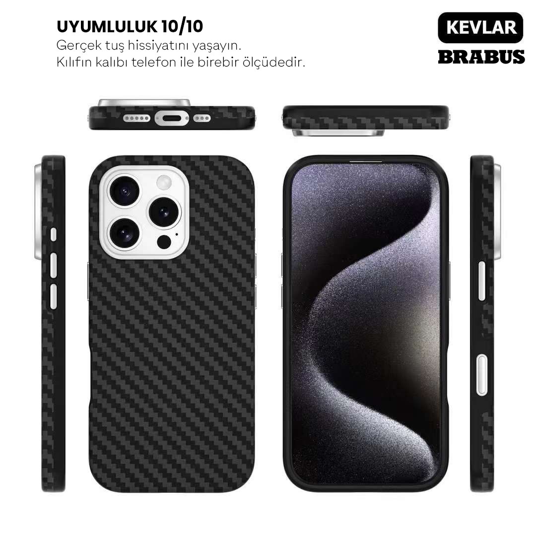 iPhone 16 Pro Max Kevlar Karbon Fiber Kılıf