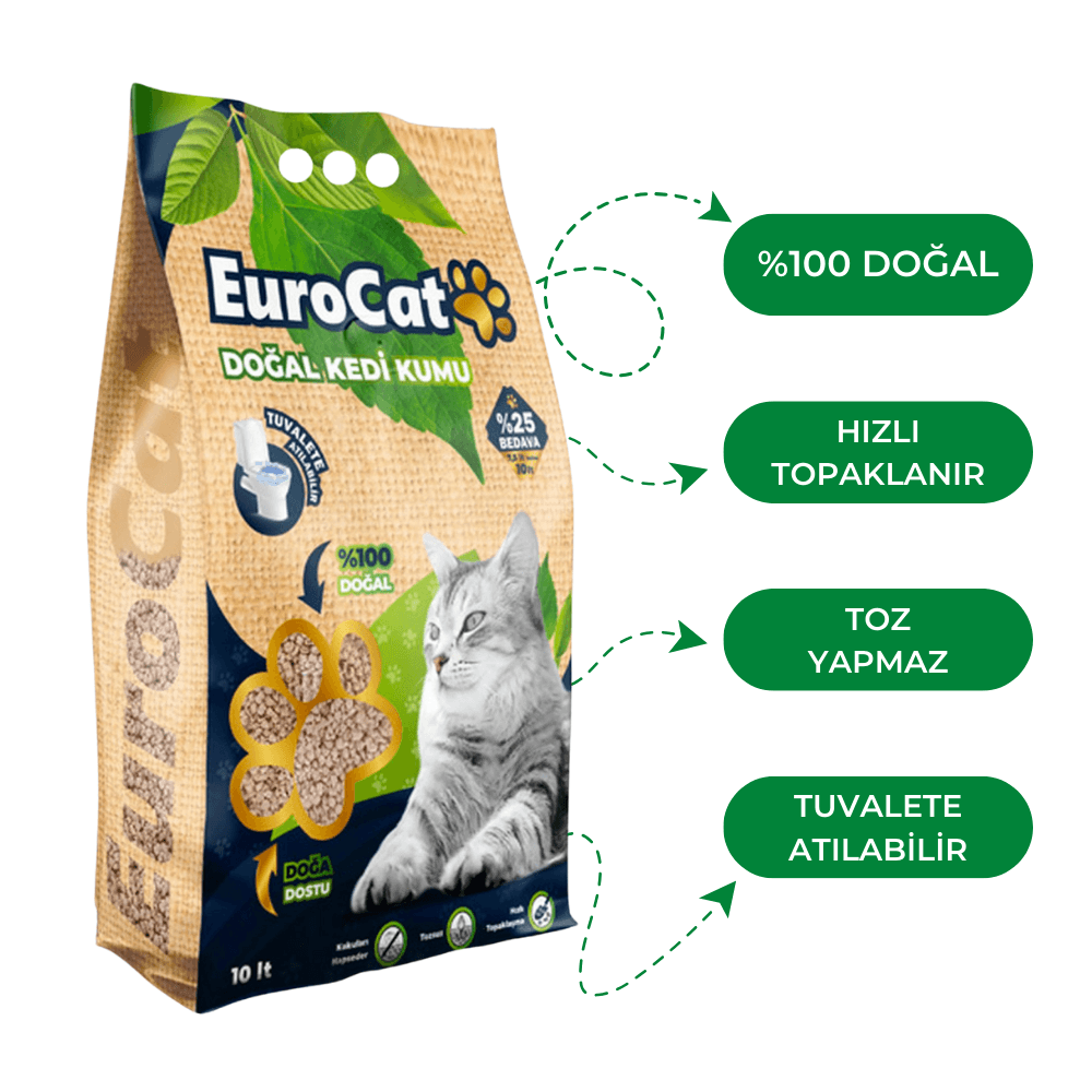 Eurocat Hızlı Topaklaşan Doğal Kedi Kumu