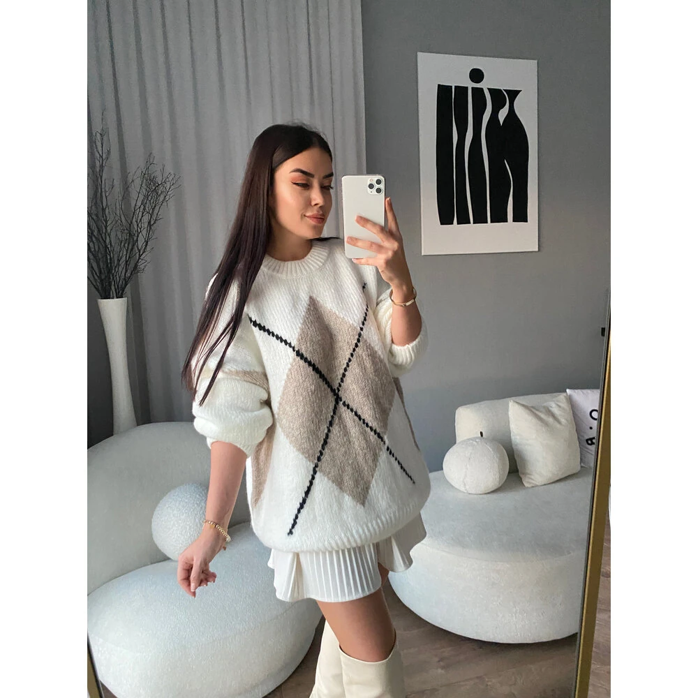 Baklava Desenli Kazak