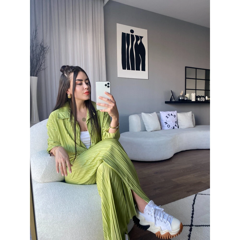 Fıstık Yeşili Pilese Takım