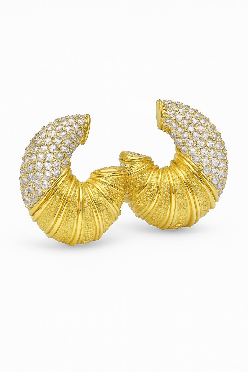Eclat Dore Zirkon Taşlı Gold Gümüş Küpe